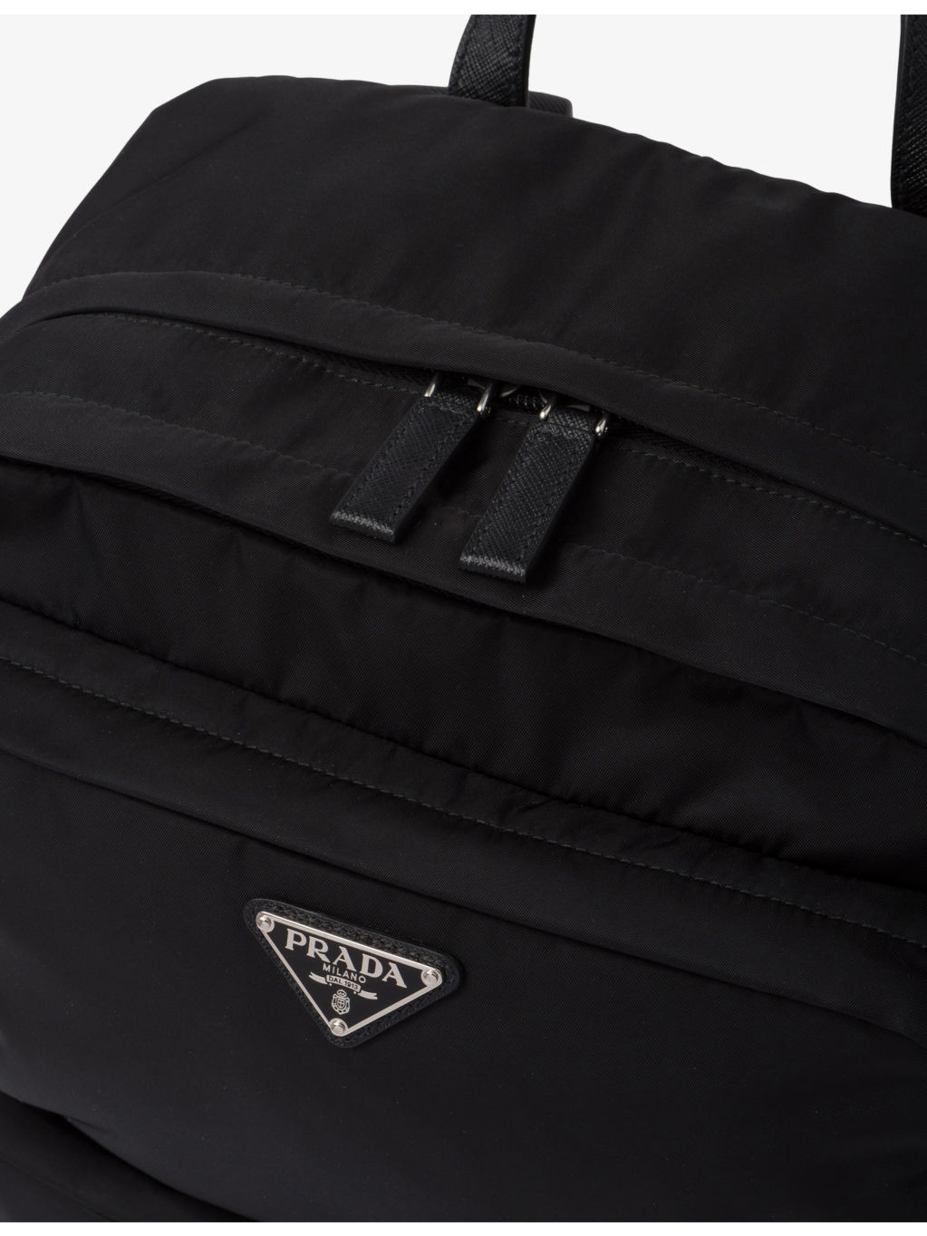 Brand-Plaque Nylon and Saffiano-Leather Backpack - 7