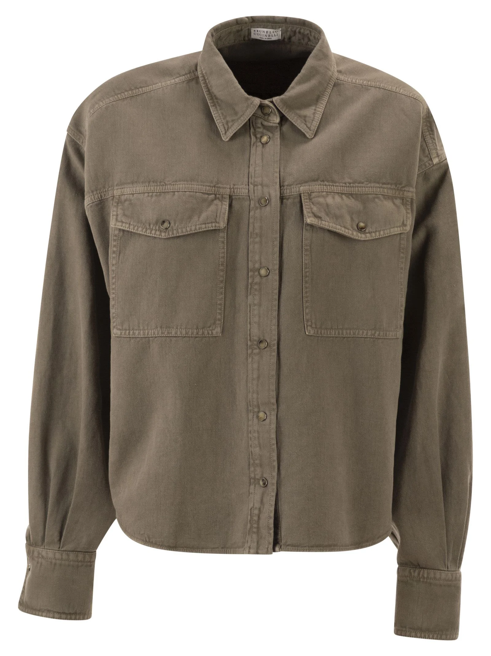 Brunello Cucinelli Women Shirt In Garment-Dyed Cotton And Linen Cover - 1