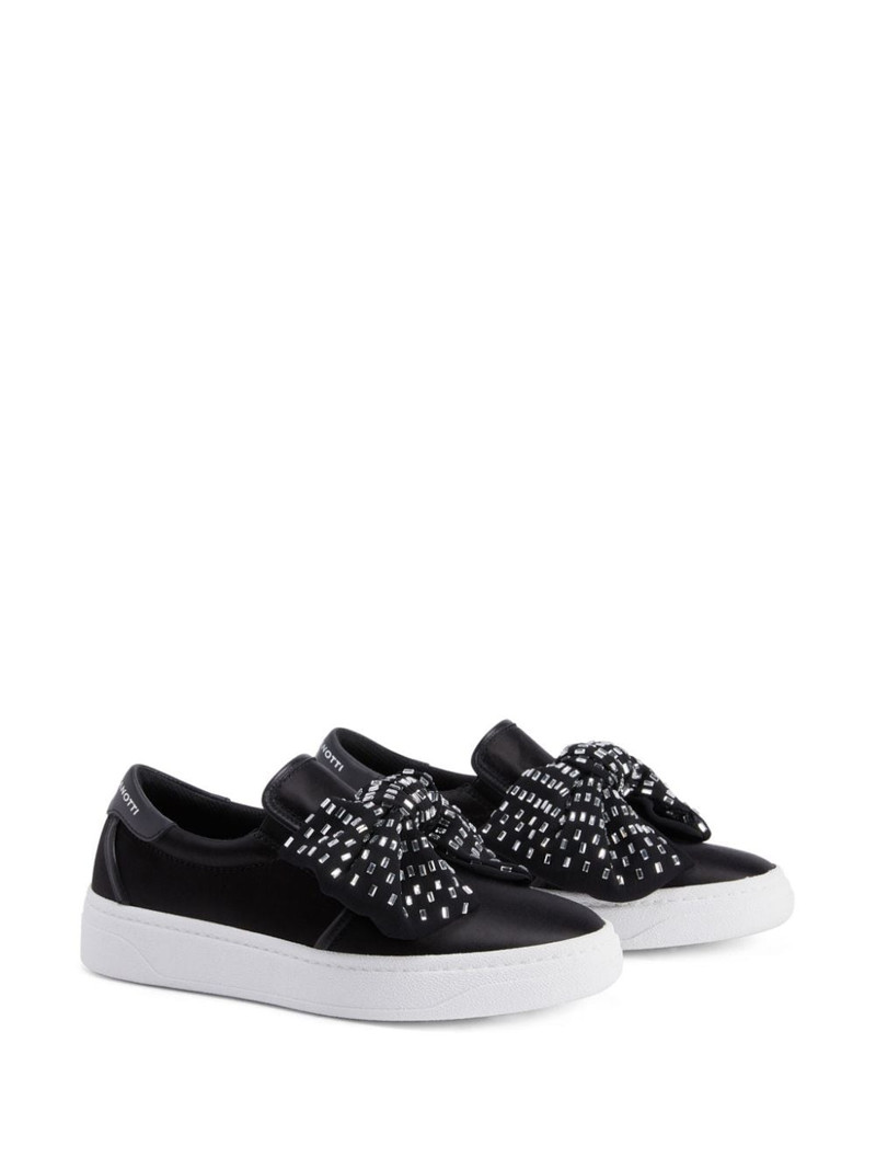 Giuseppe Zanotti crystal-bow leather sneakers outlook