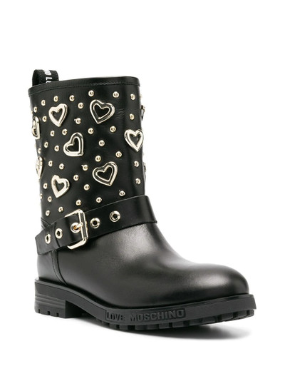 Moschino heart plaque ankle boots outlook