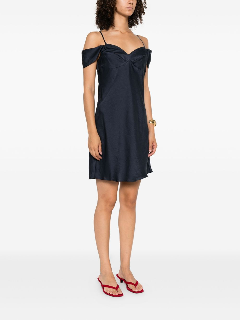 off-shoulder draped mini dress - 3