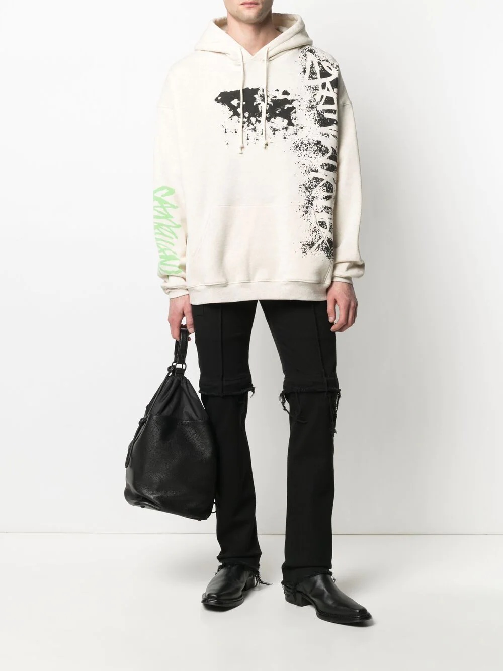 graphic-print cotton hoodie - 2