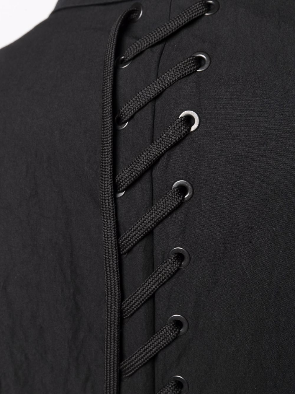 lace-up detail single breasted coat - 5