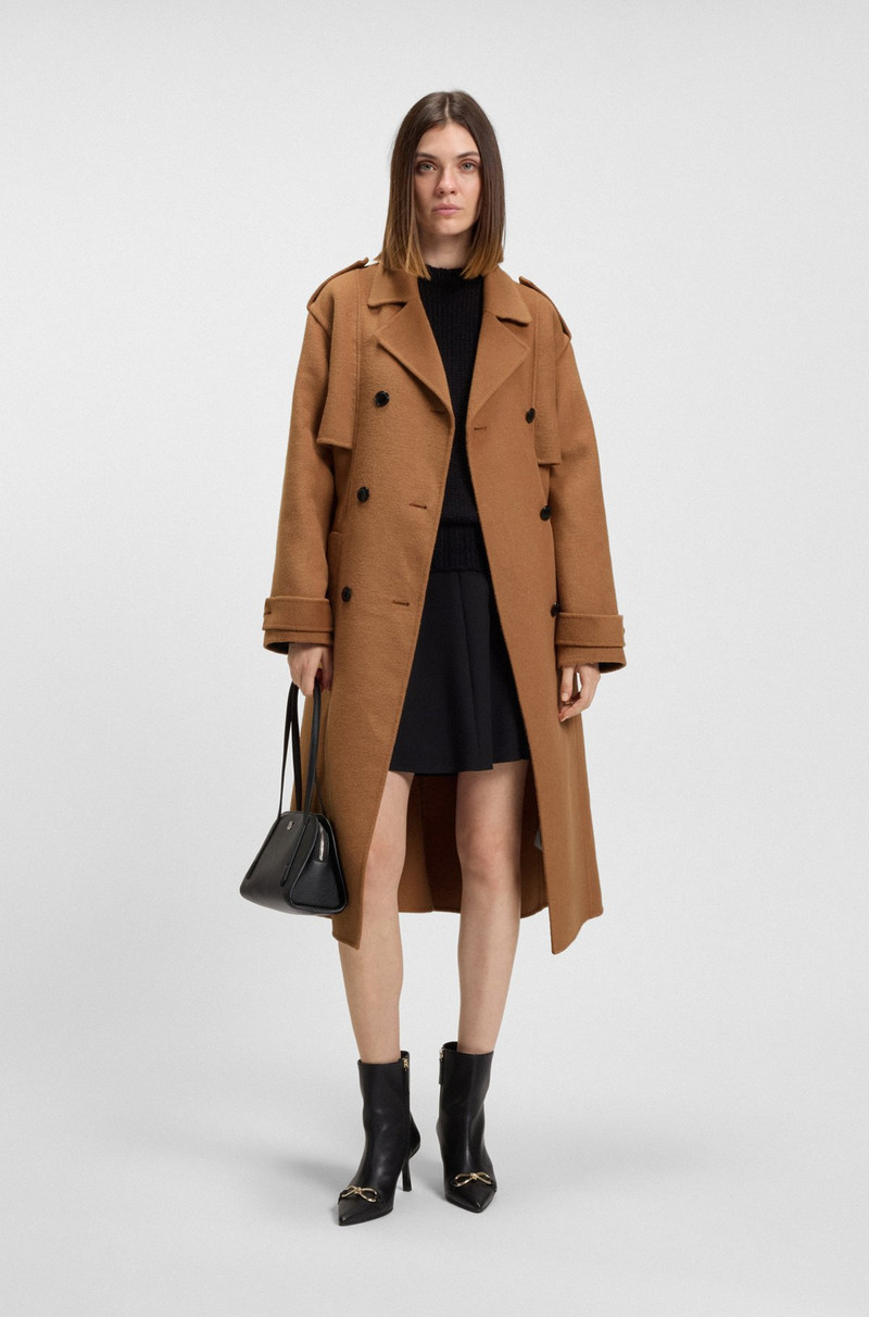 HUGO RELAXED-FIT TRENCH COAT WITH STACKED-LOGO RIVET outlook
