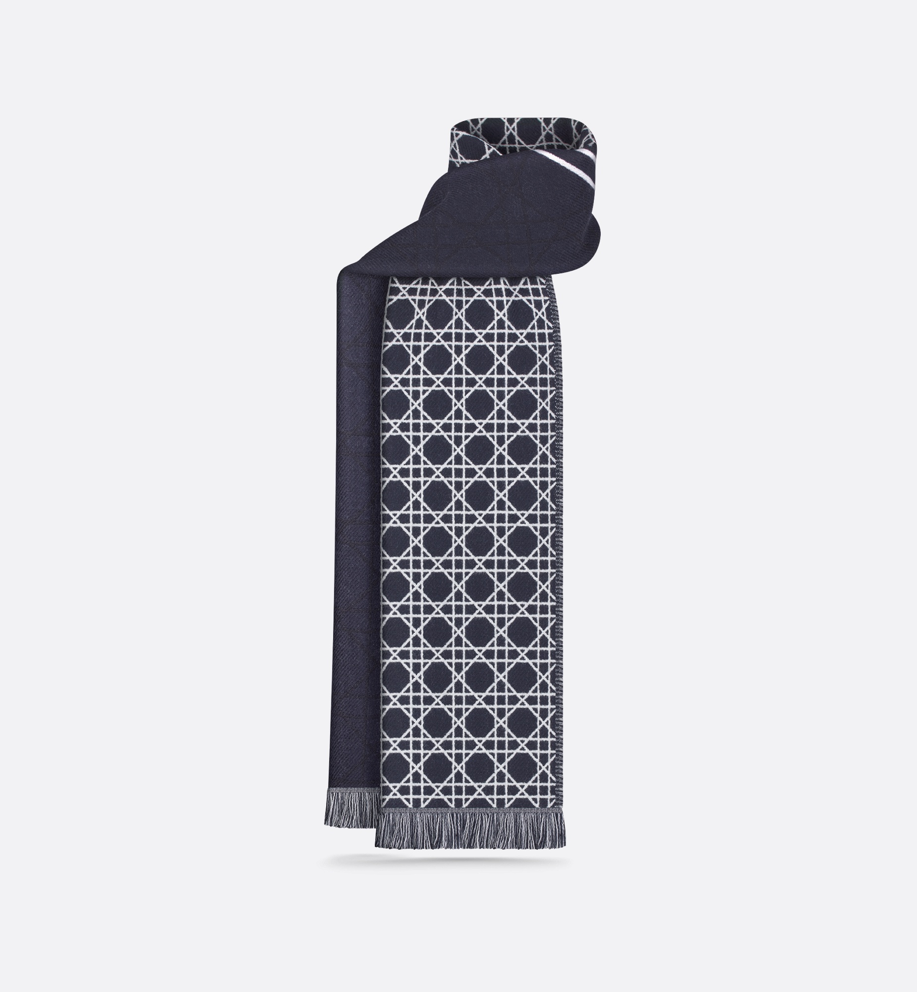 【無料郵送/関税込/正規品】 Dior Cannage Scarf Black 31E0015A Dior Oblique Scarf Deep Gray and Black Silk | DIOR