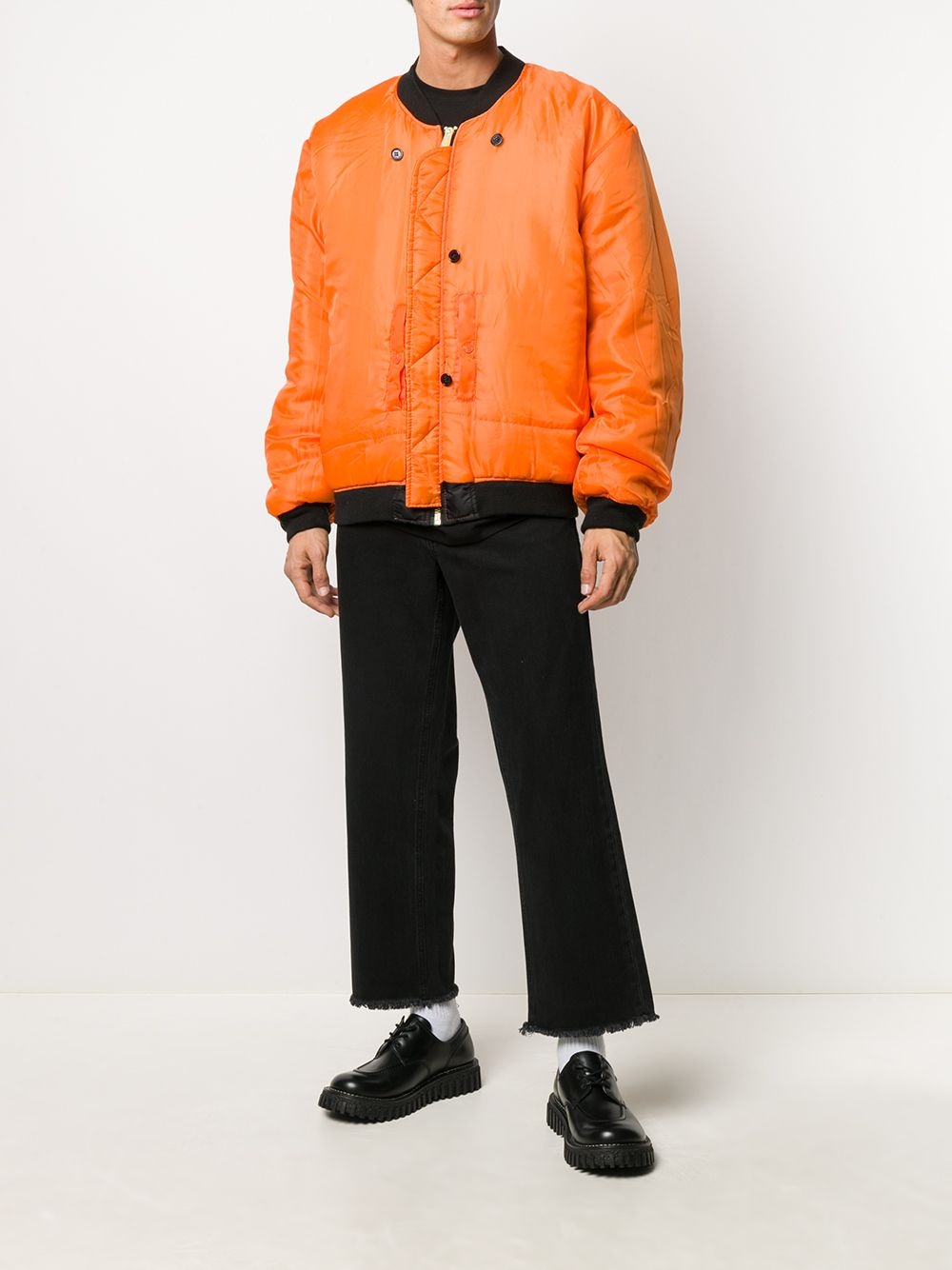 patch-detail layered bomber jacket - 6