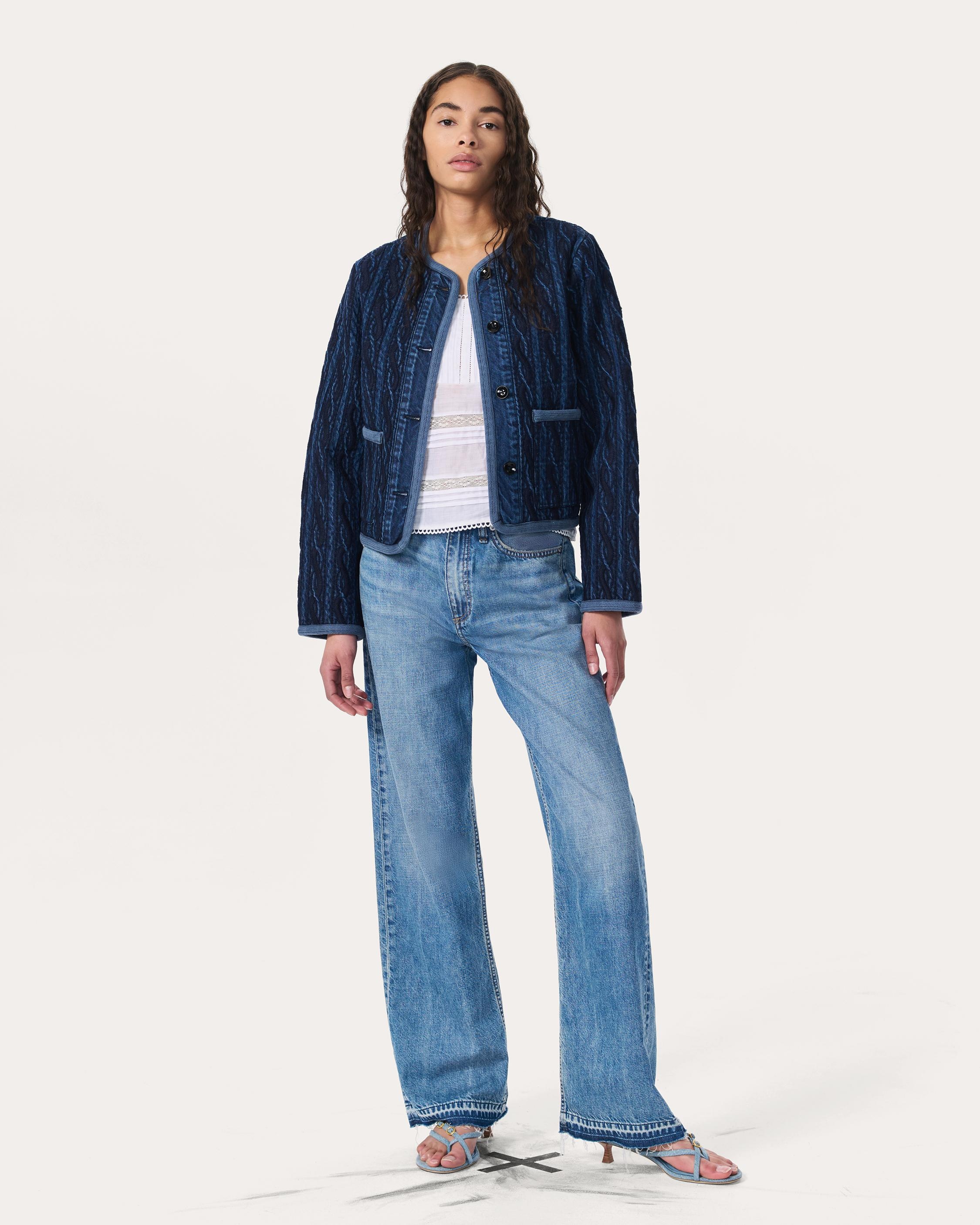 Carter Denim Liner
Lightweight Rigid in Embroidered Blue - 7