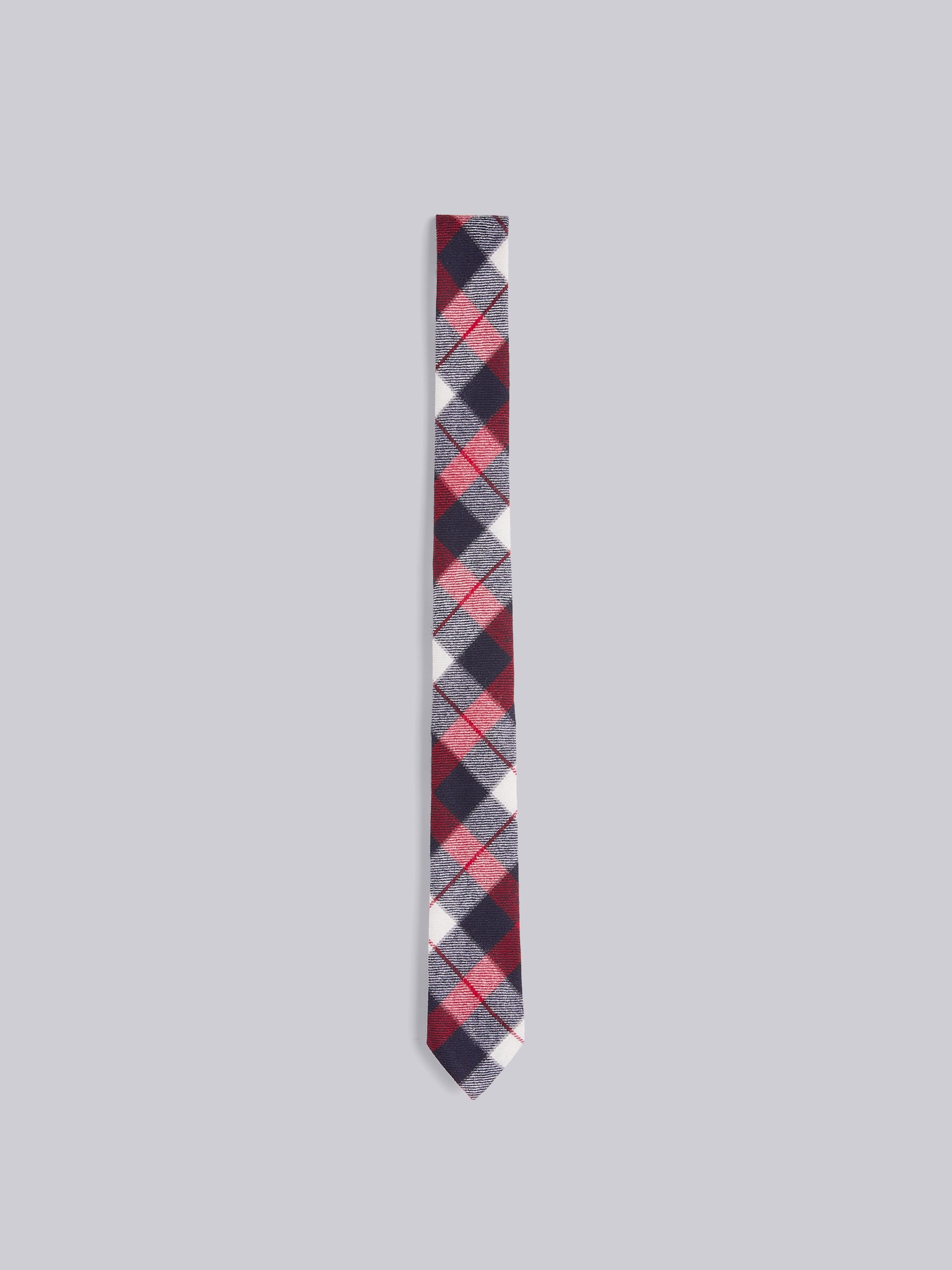 Tricolor Wool Twill Tartan Check Tie - 1