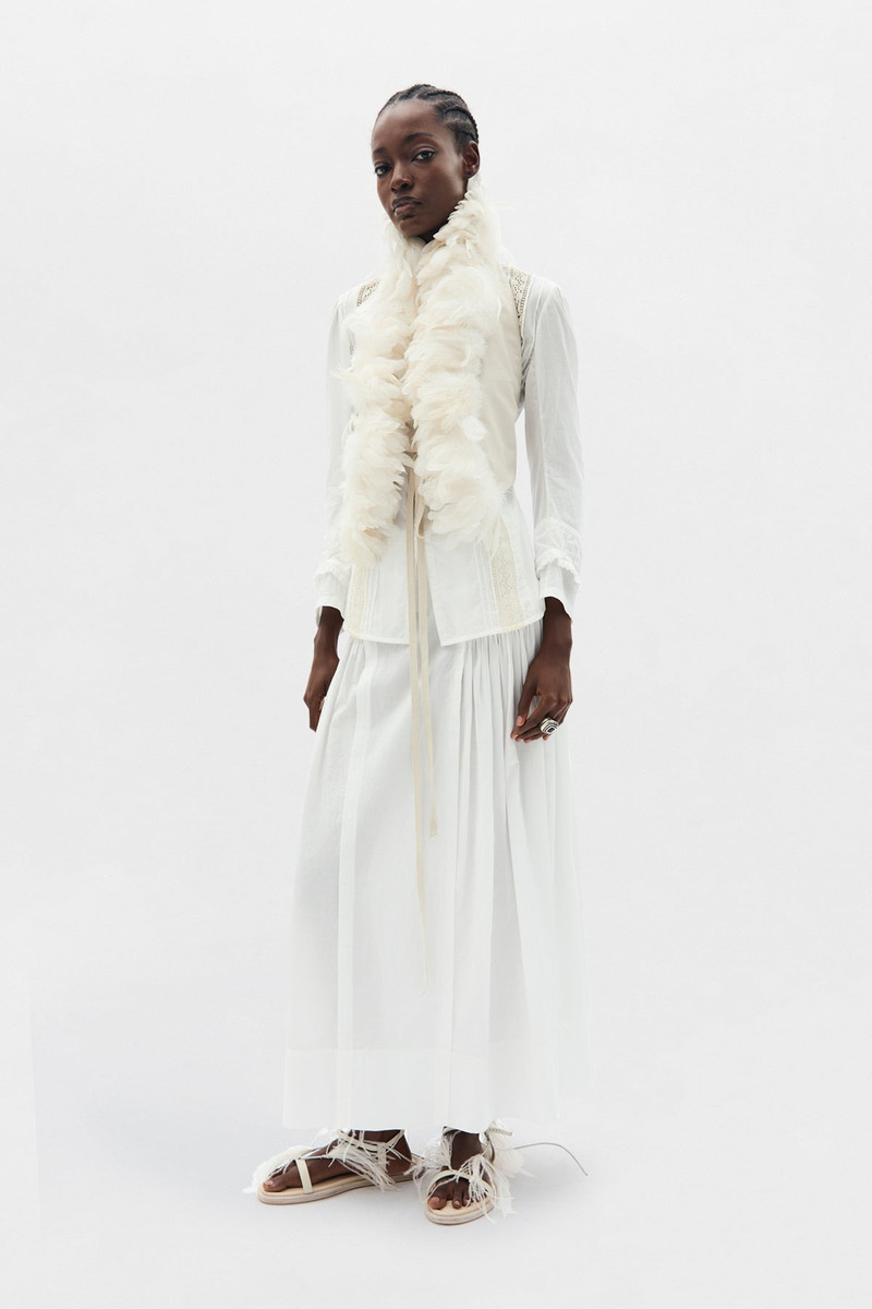 Lidy Open Front Shirt with Lace Ribbons 4