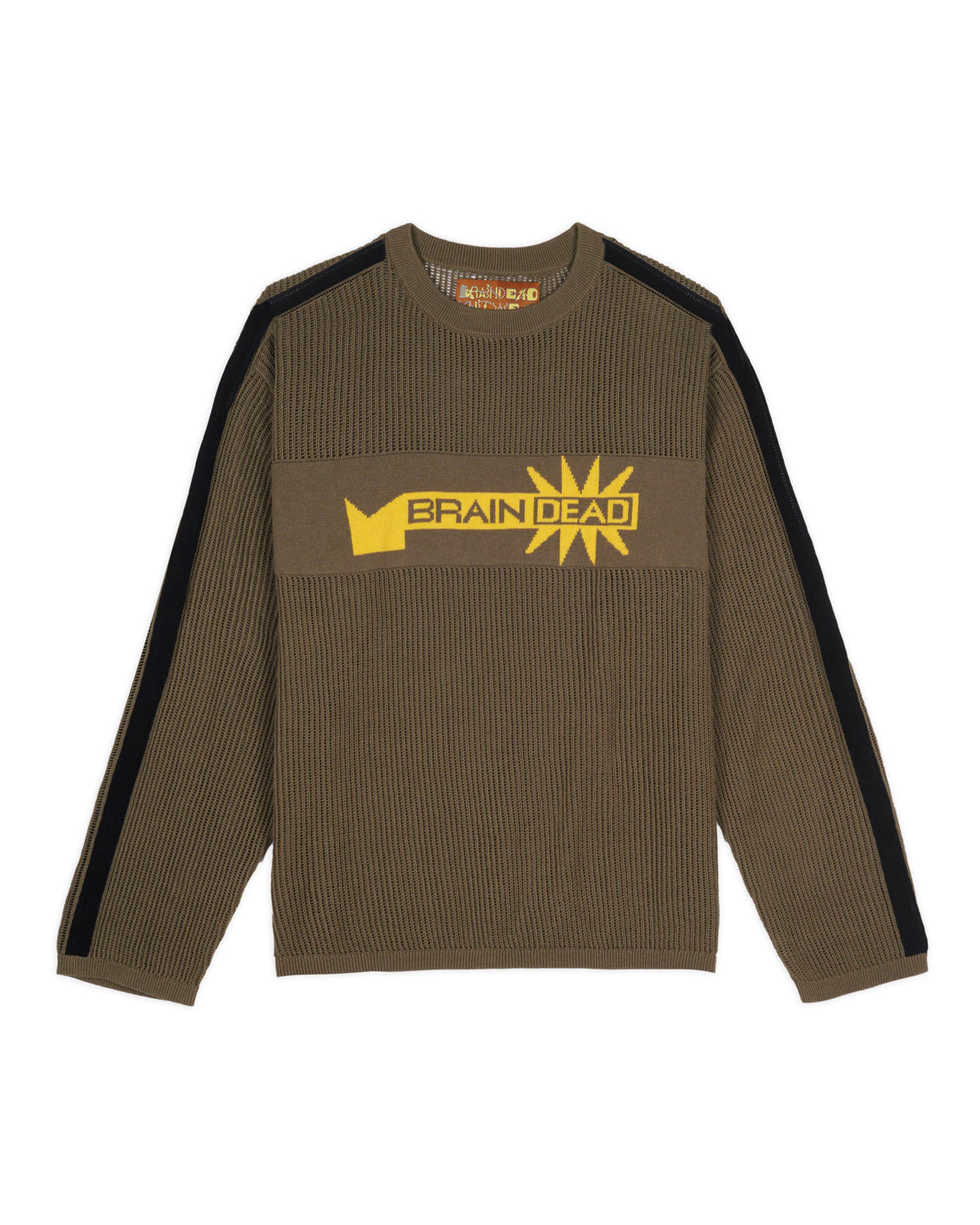 Long Sleeve Mesh Sweater - Green - 1