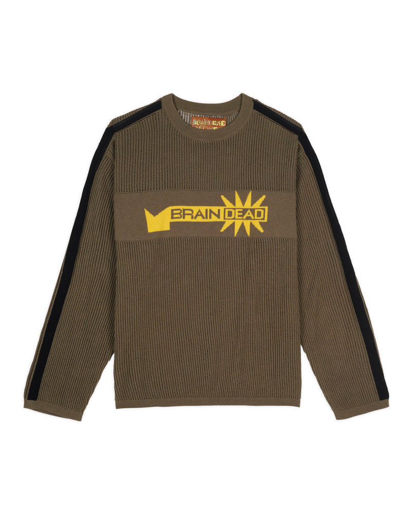 Long Sleeve Mesh Sweater - Green 1