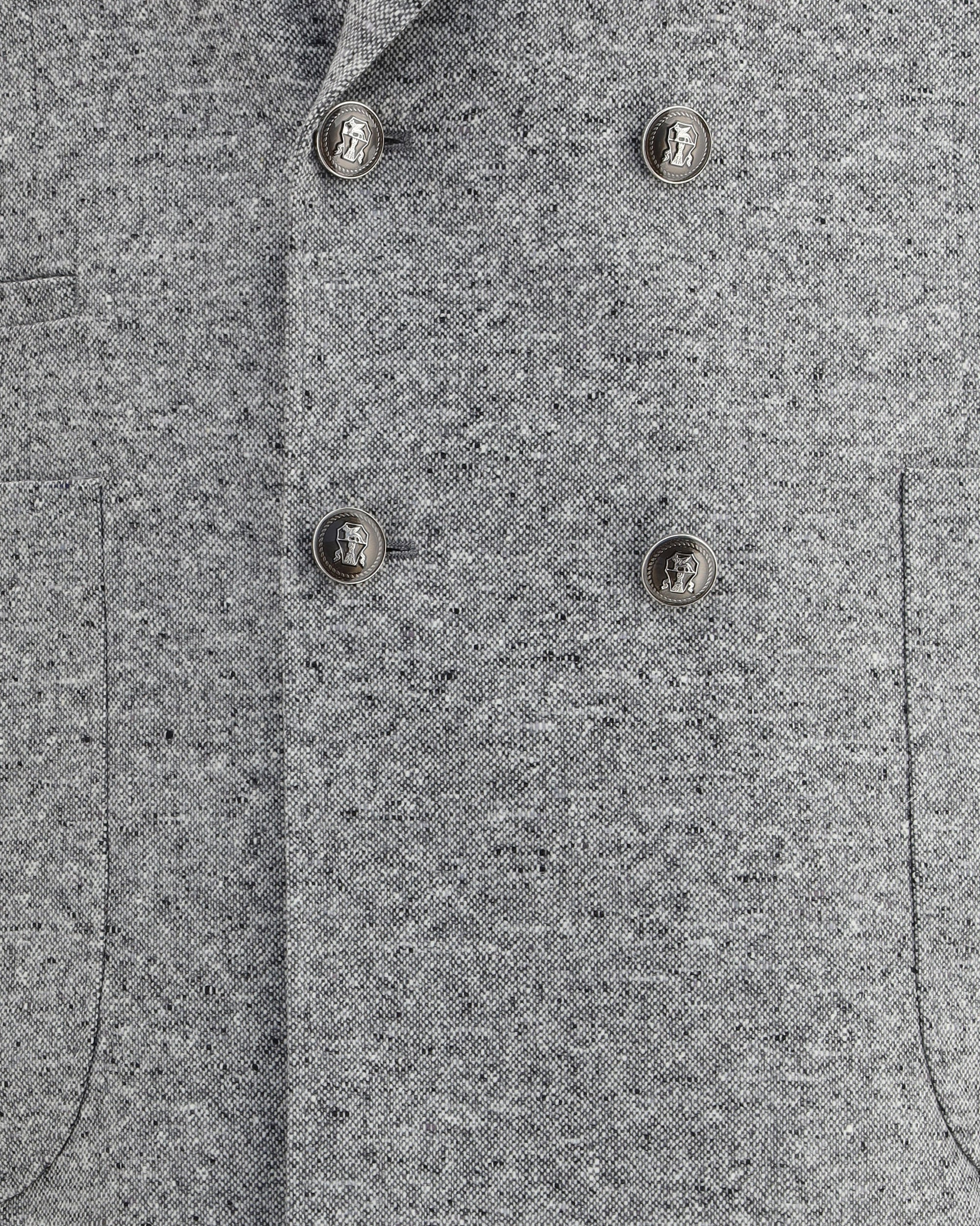 Wool and cashmere buttoned grisaille Suit - 4