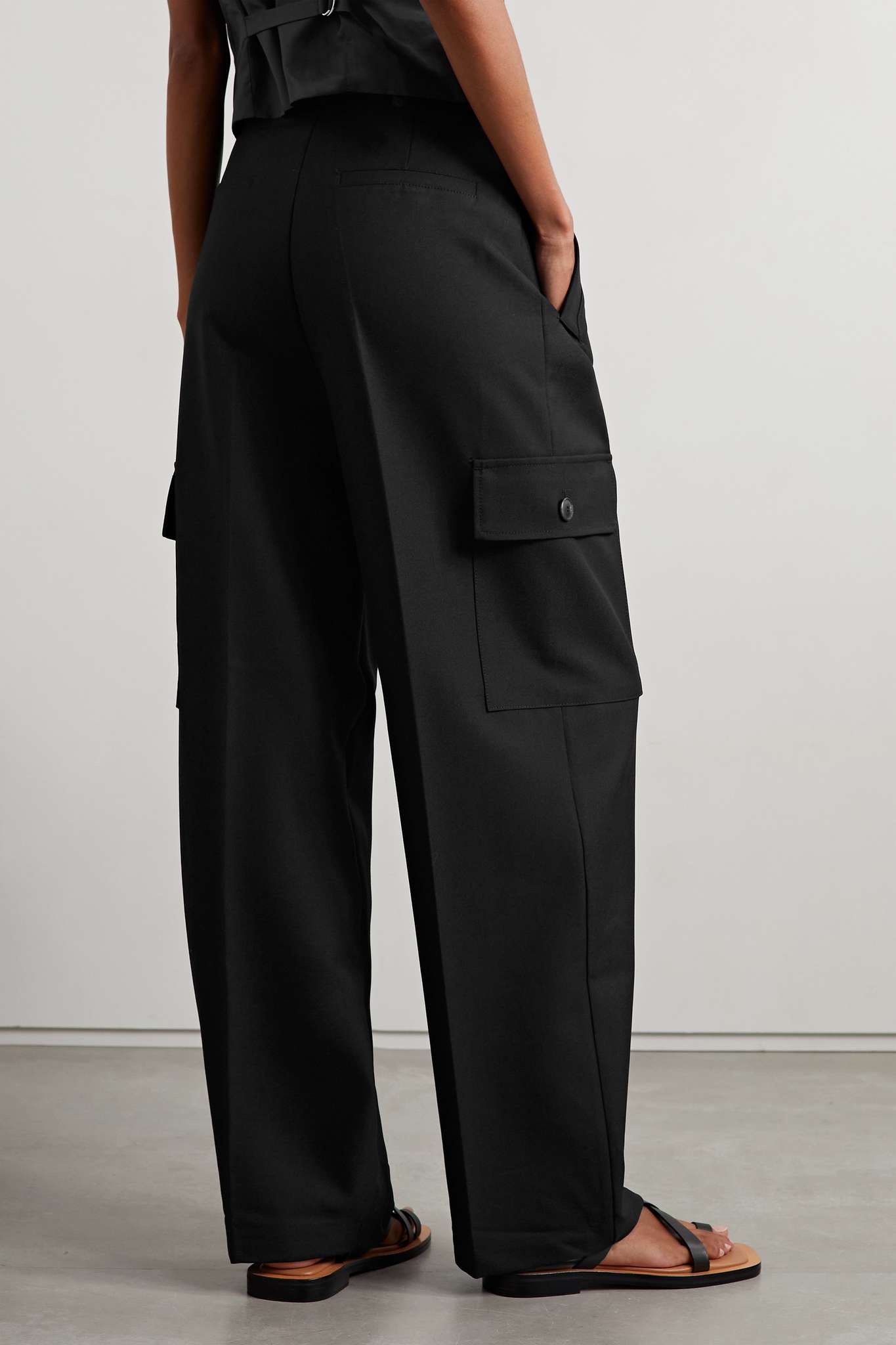 Maesa pleated woven wide-leg cargo pants - 3