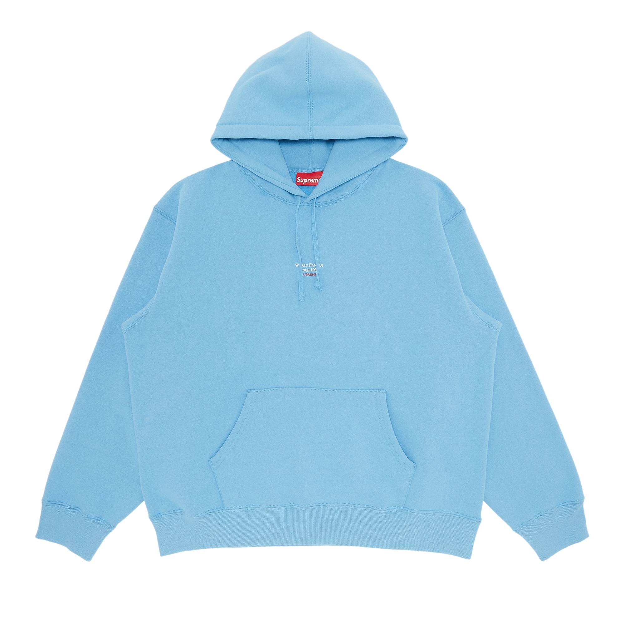 Supreme World Famous Micro Hooded Sweatshirt 'Light Blue' - 1