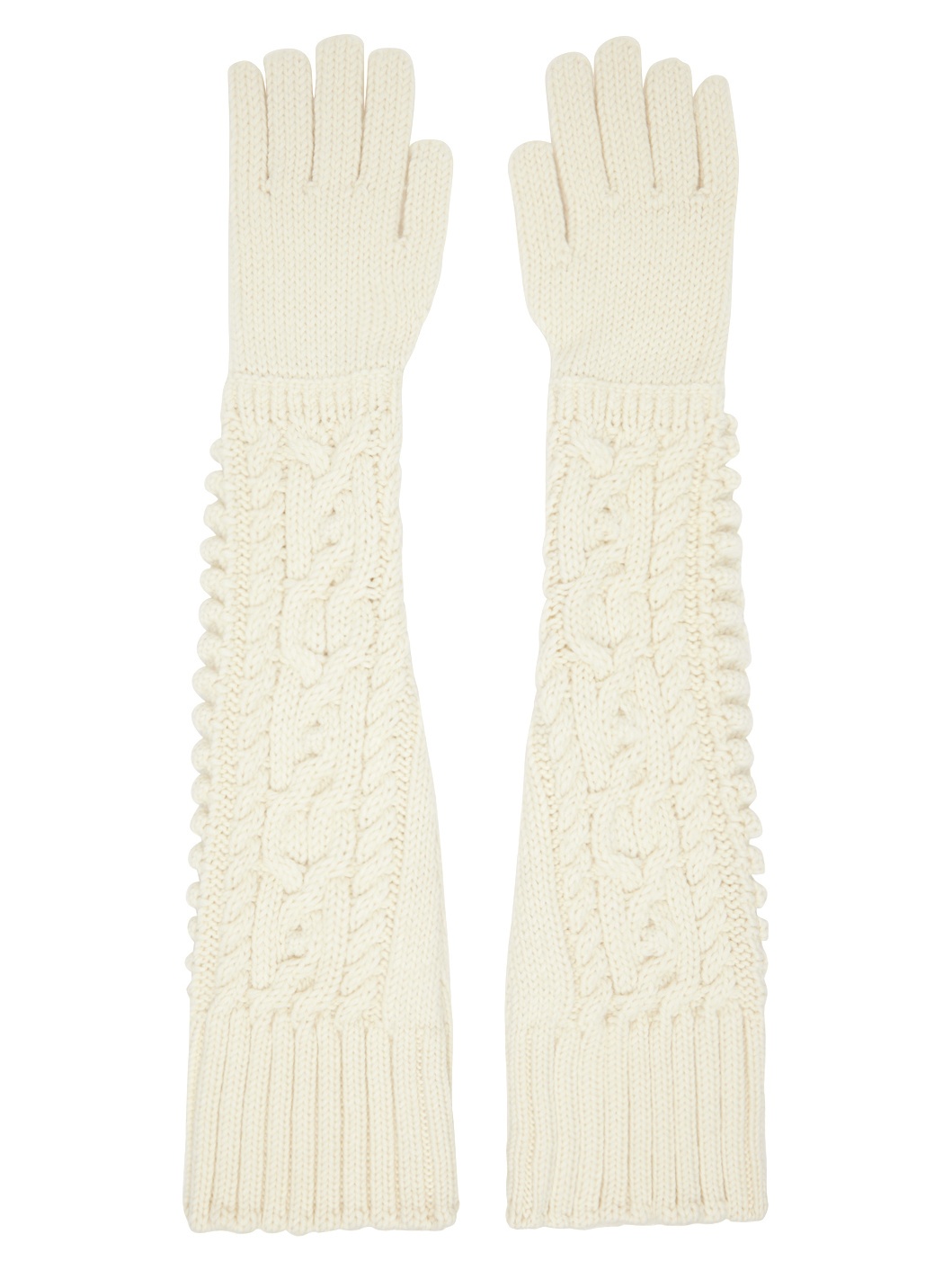 Off-White Cable Knit Gloves - 2