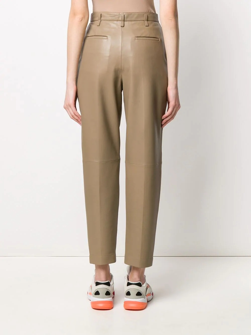 tapered leather trousers - 4