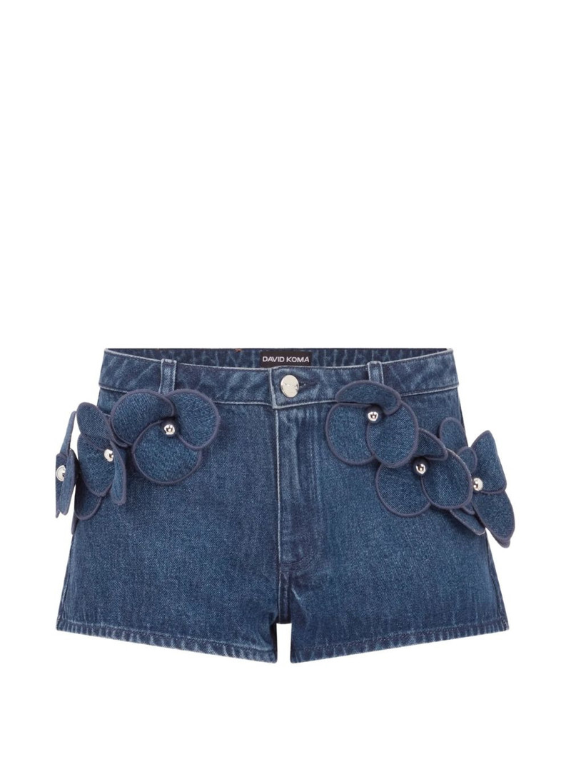 3D Flower denim mini shorts 1
