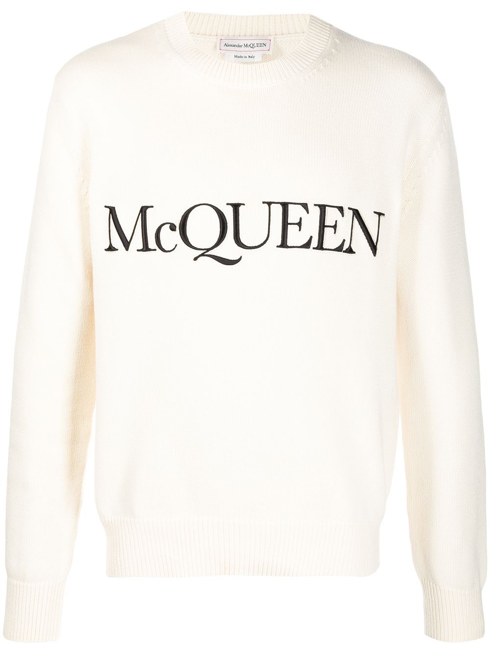 logo-embroidered knitted jumper - 1