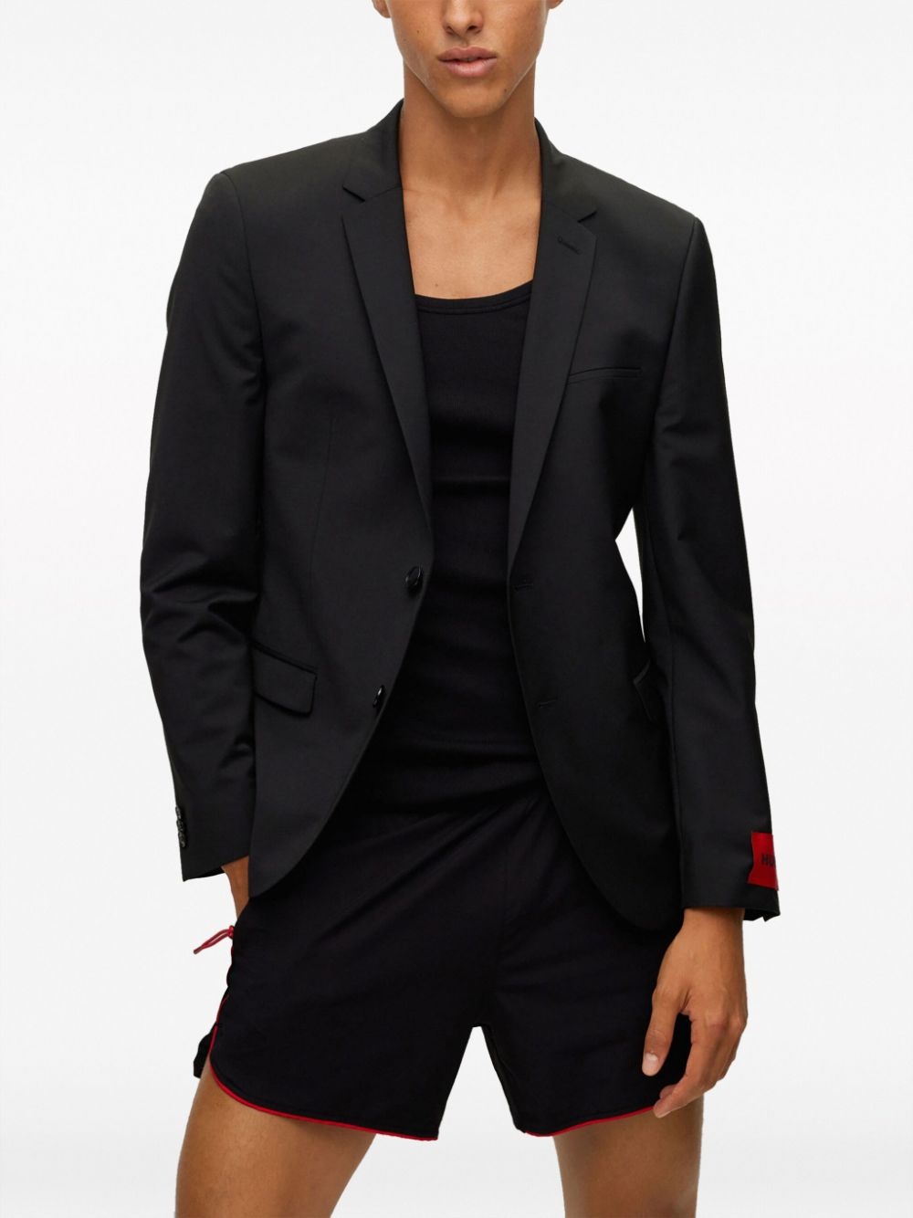logo-patch notched-lapels blazer - 3