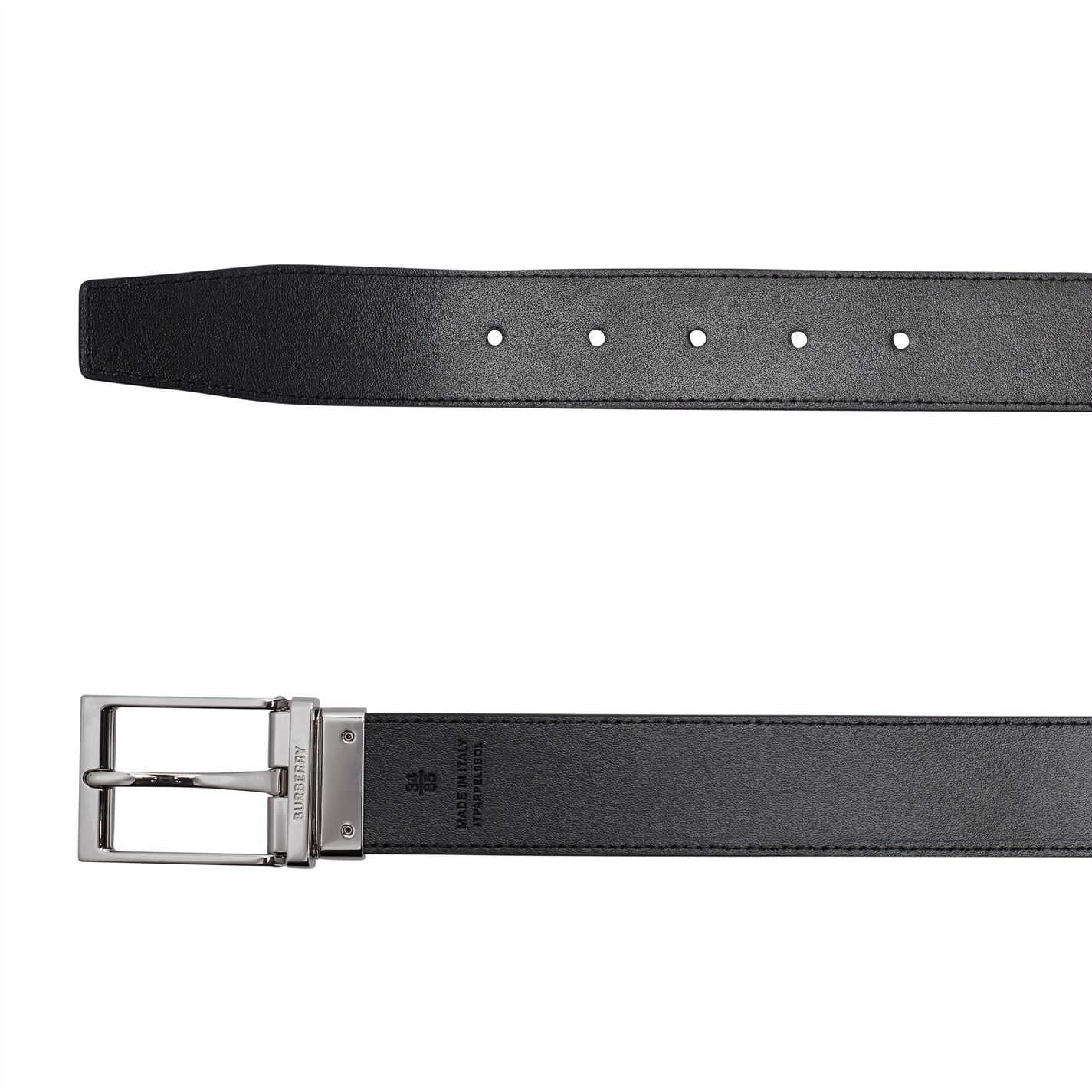 CHECK COTTON AND LEATHER BELT - 4