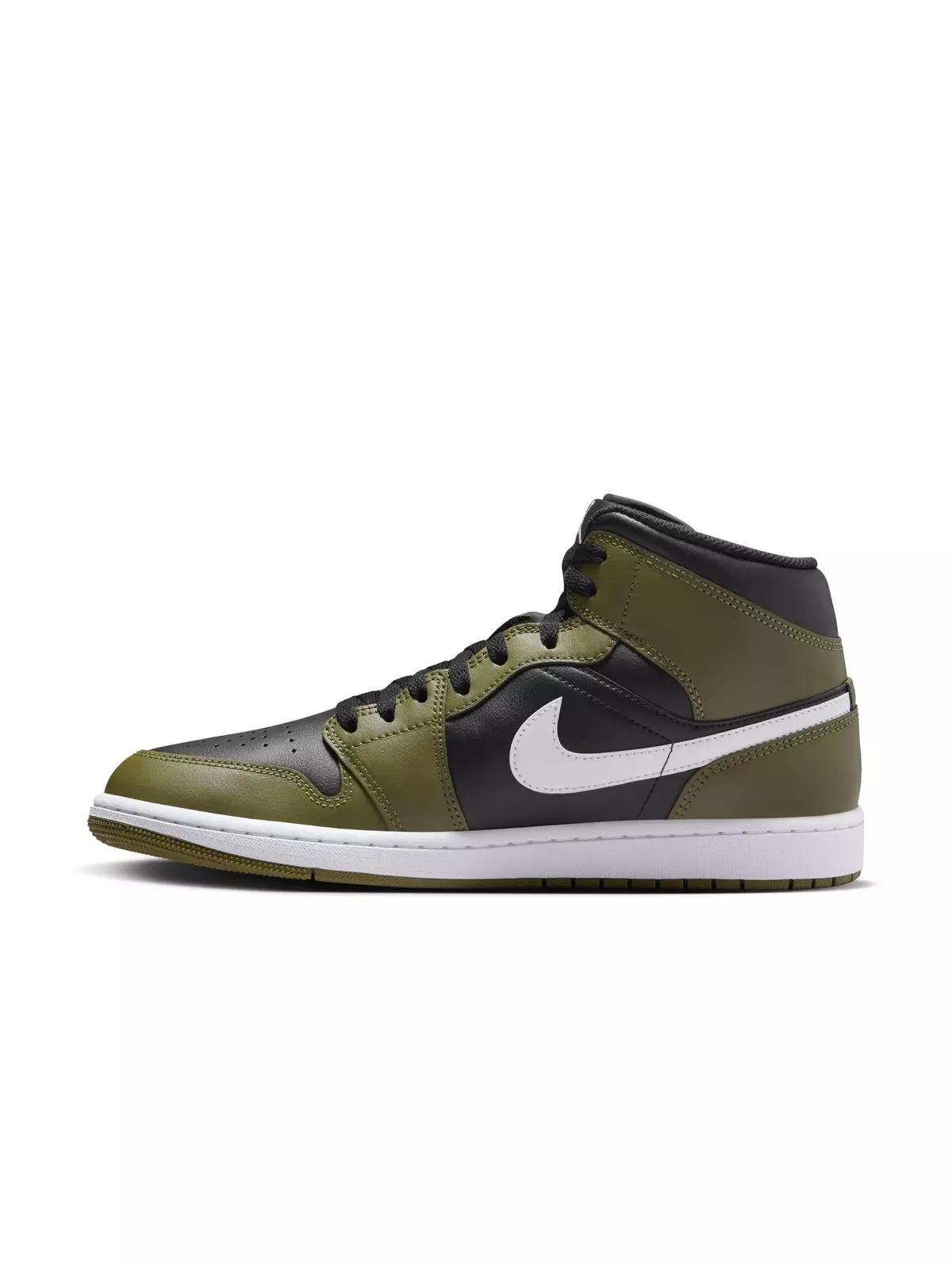 1 Mid "Black/White/Medium Olive/Sail" Men's Shoe - 4