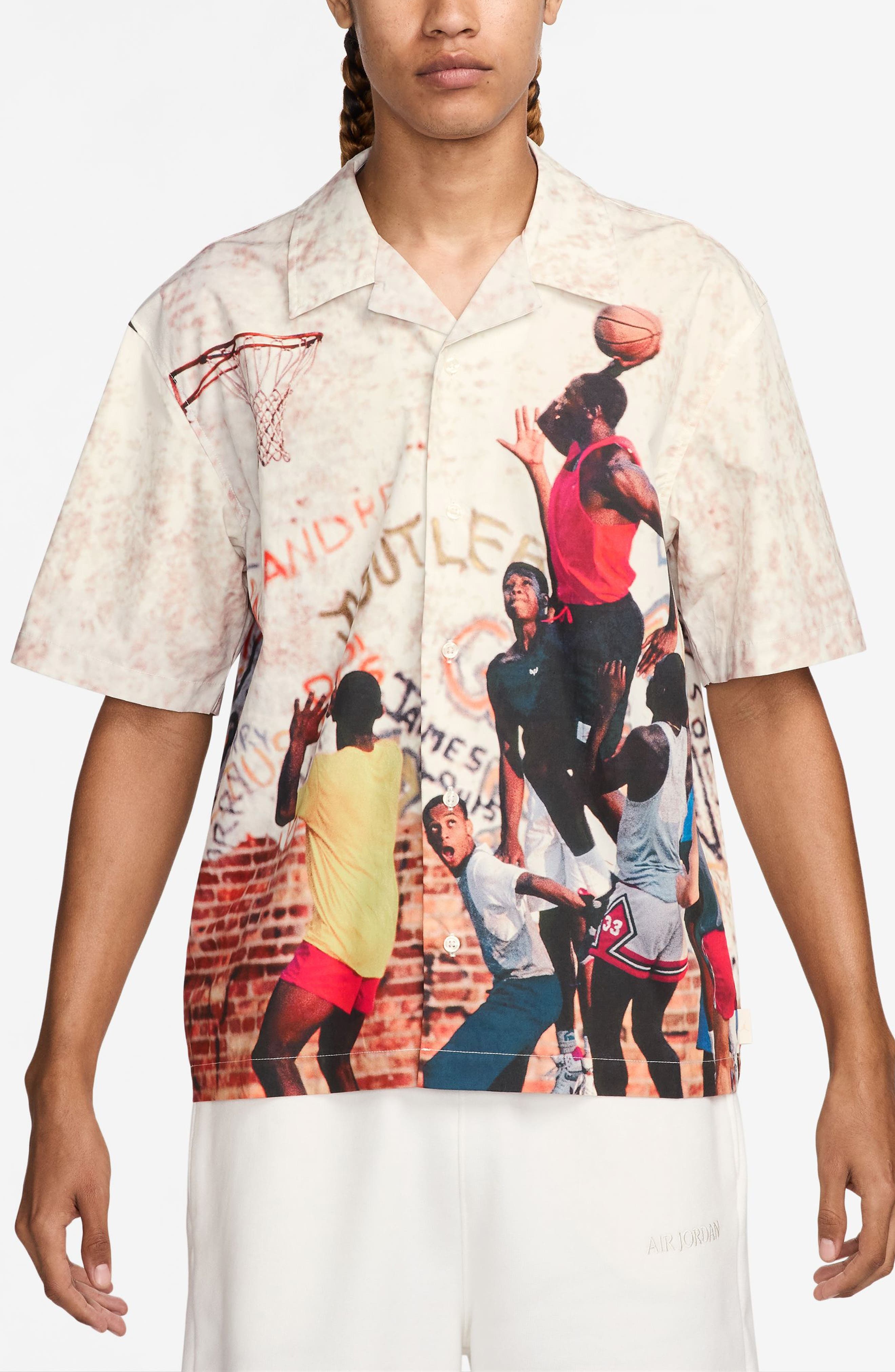 Air Jordan Cotton Camp Shirt in Sail at Nordstrom - 1