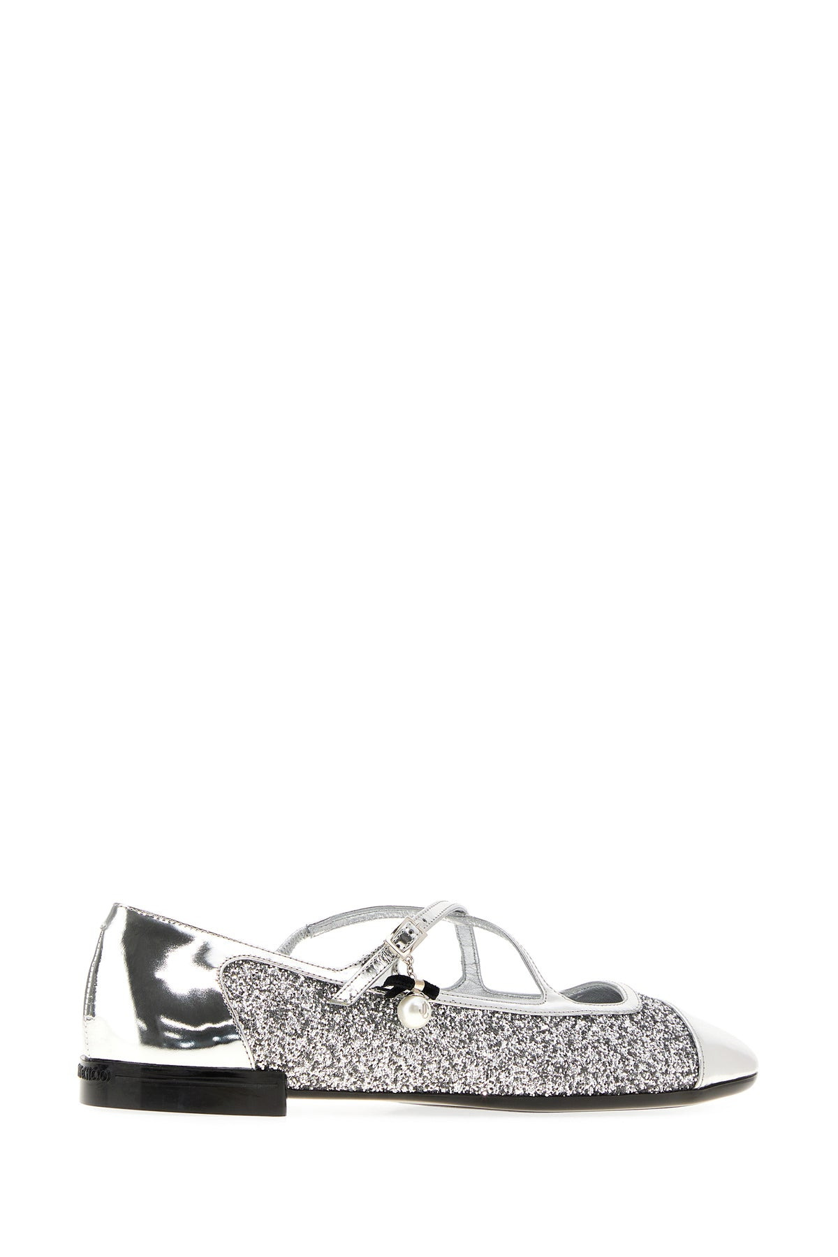 Silver leather and fabric Eleri ballerinas - 3