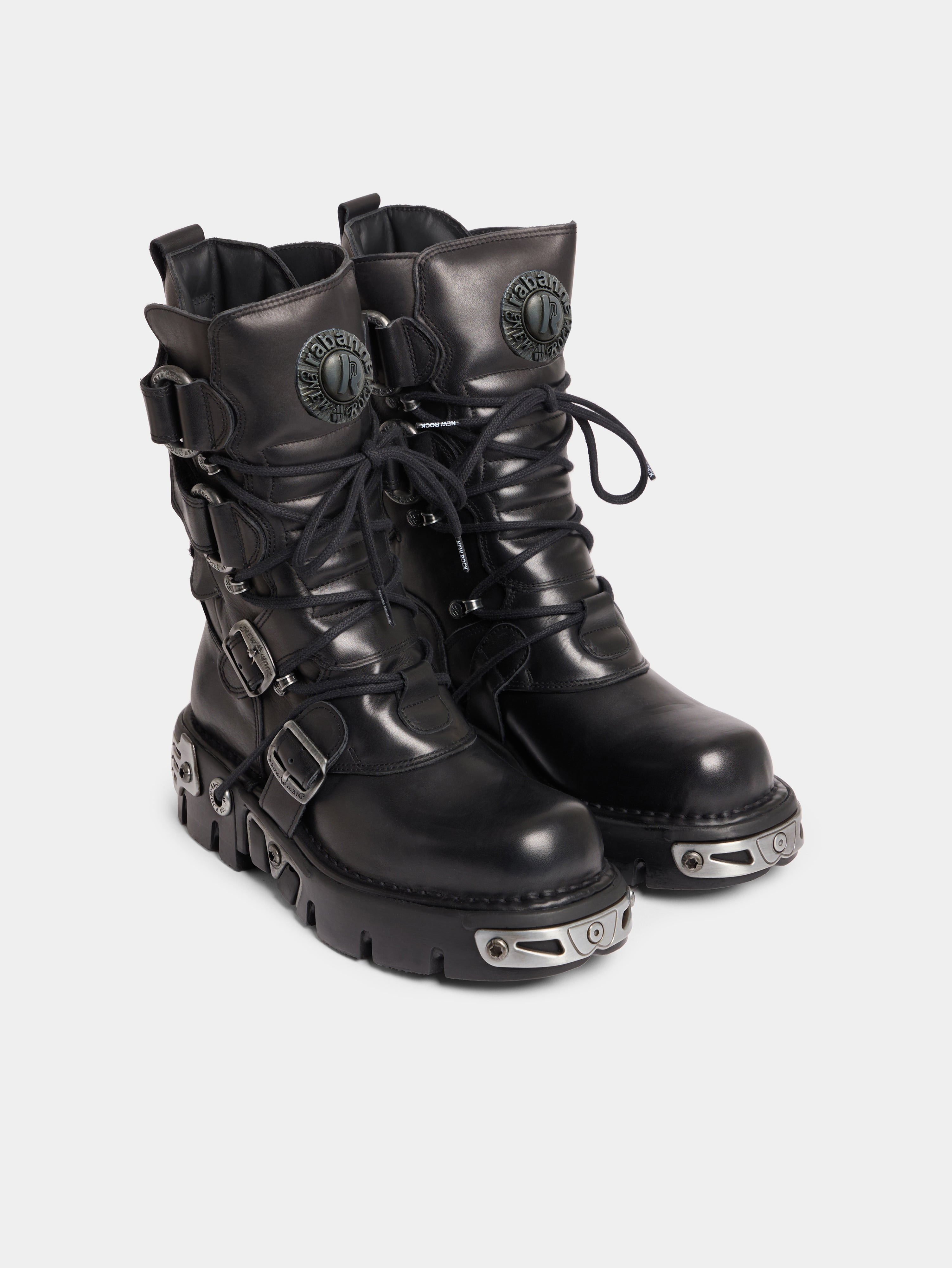 RABANNE X NEW ROCK BLACK BOOTS - 2