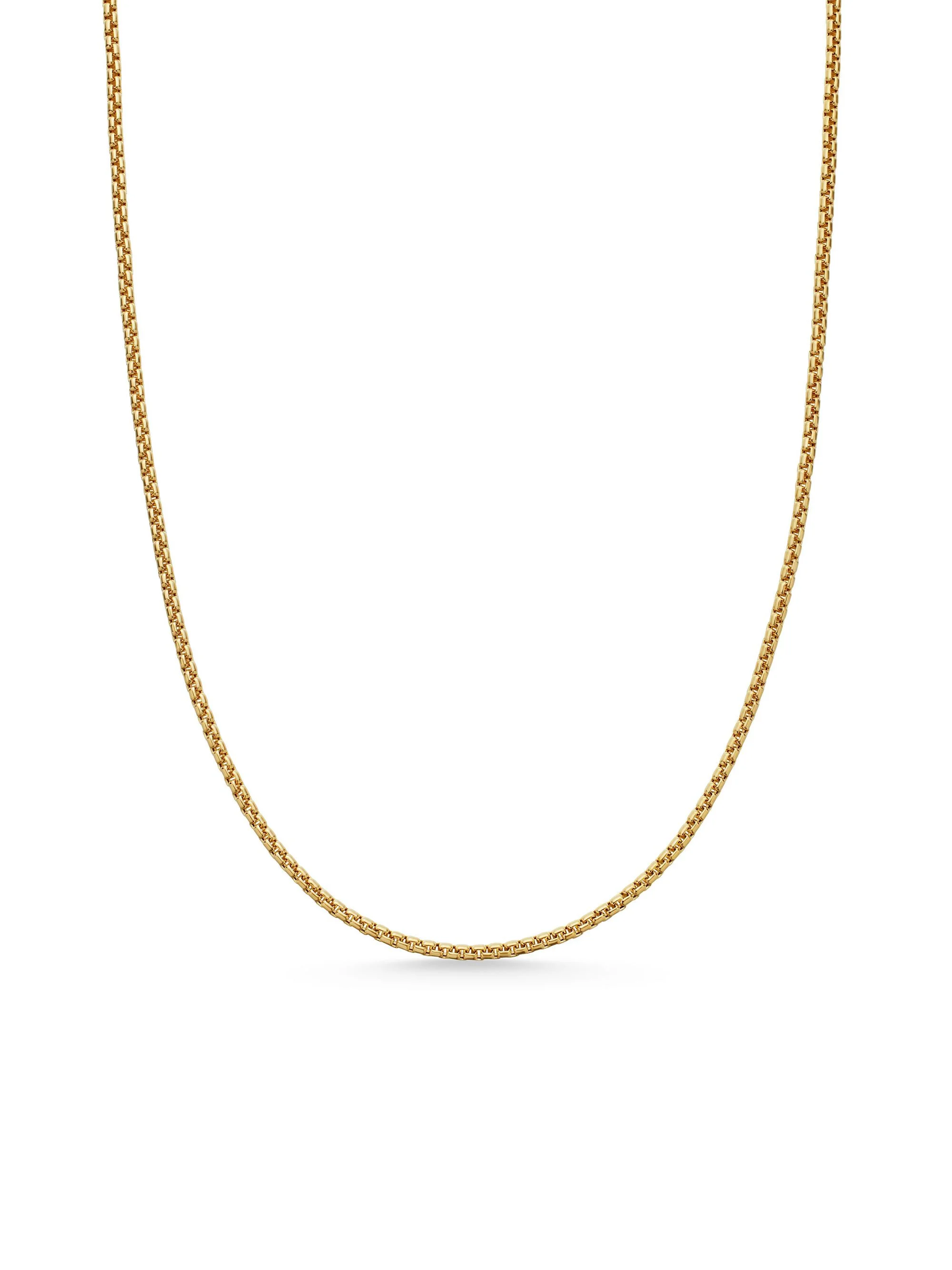 Men's Box Chain Necklace in 18K Yellow Gold - Gold - 1