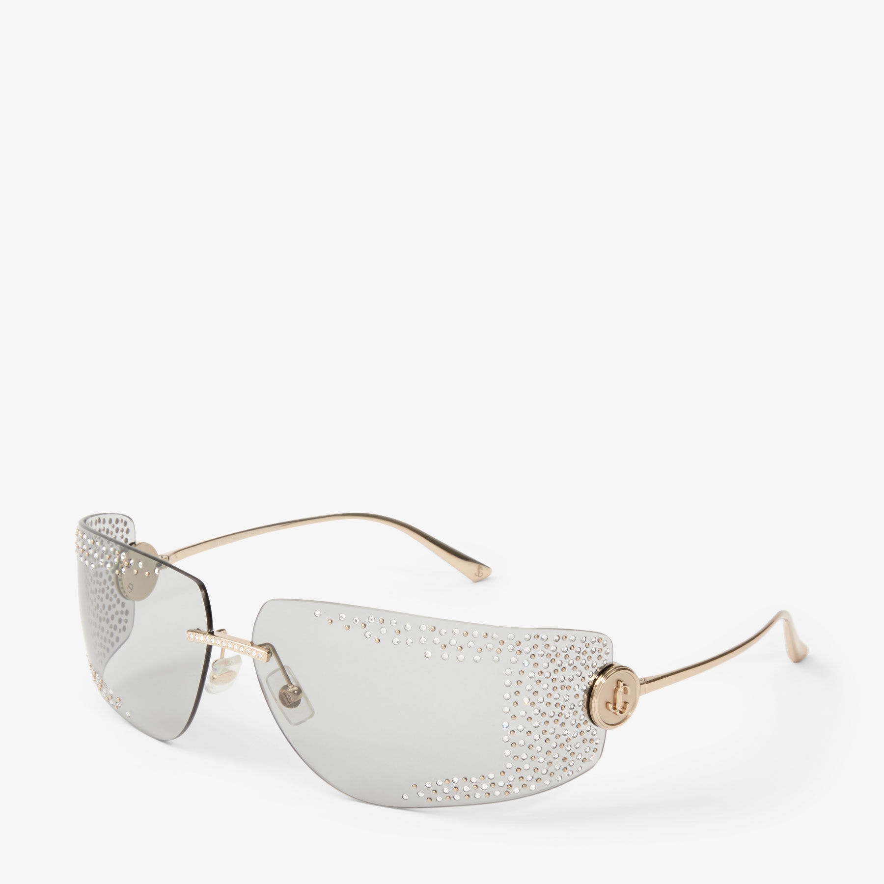 Margaret
Pale Gold Rectangular Sunglasses with Crystals - 2