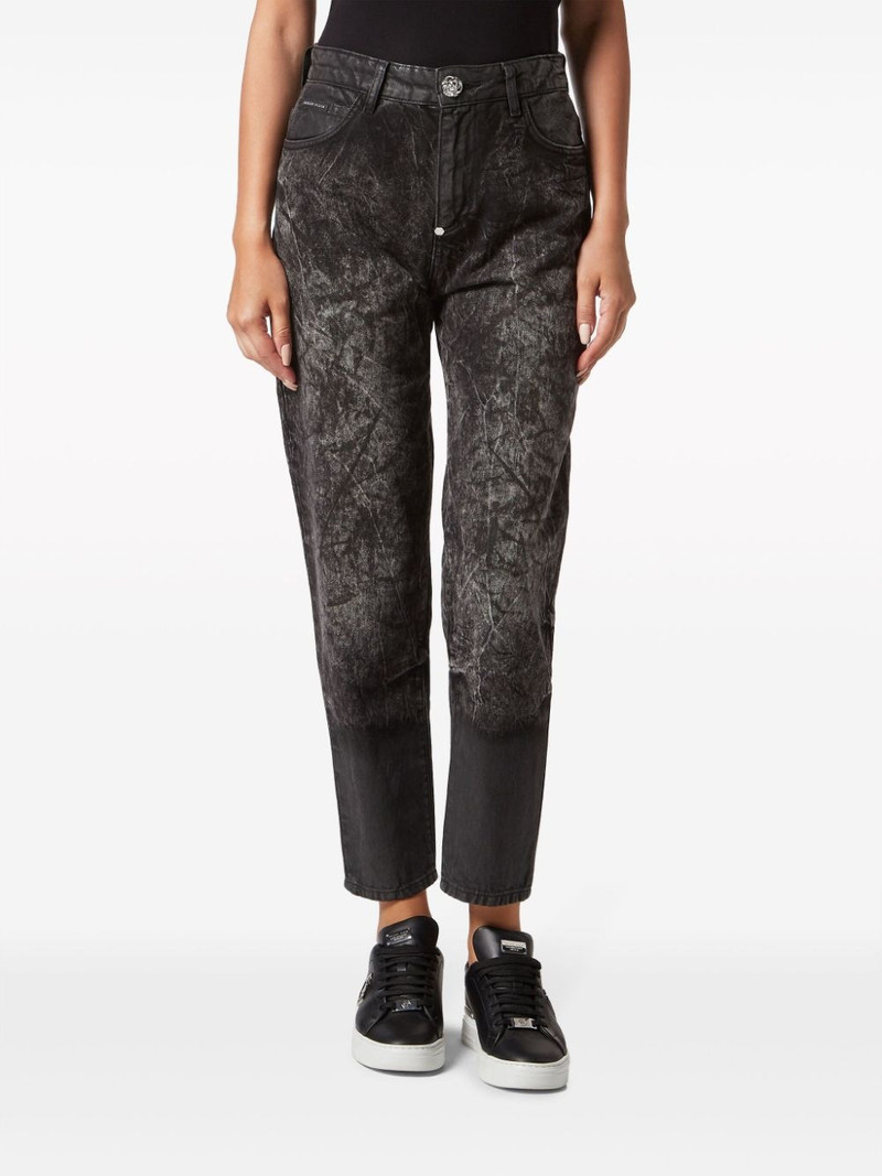 distressed-effect cropped jeans 3