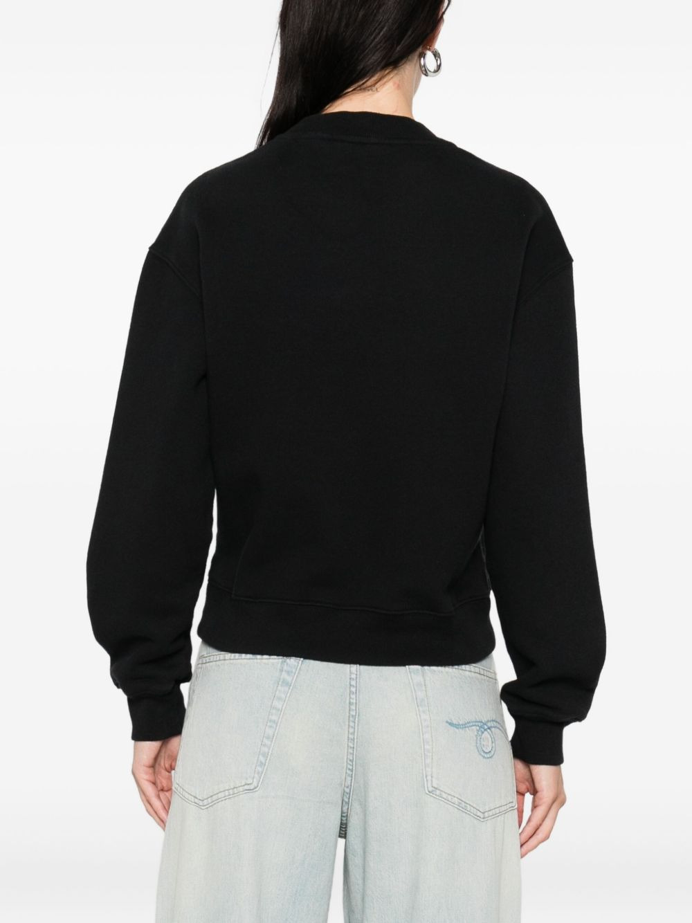 Loops embroidered-detail crew-neck sweatshirt - 4