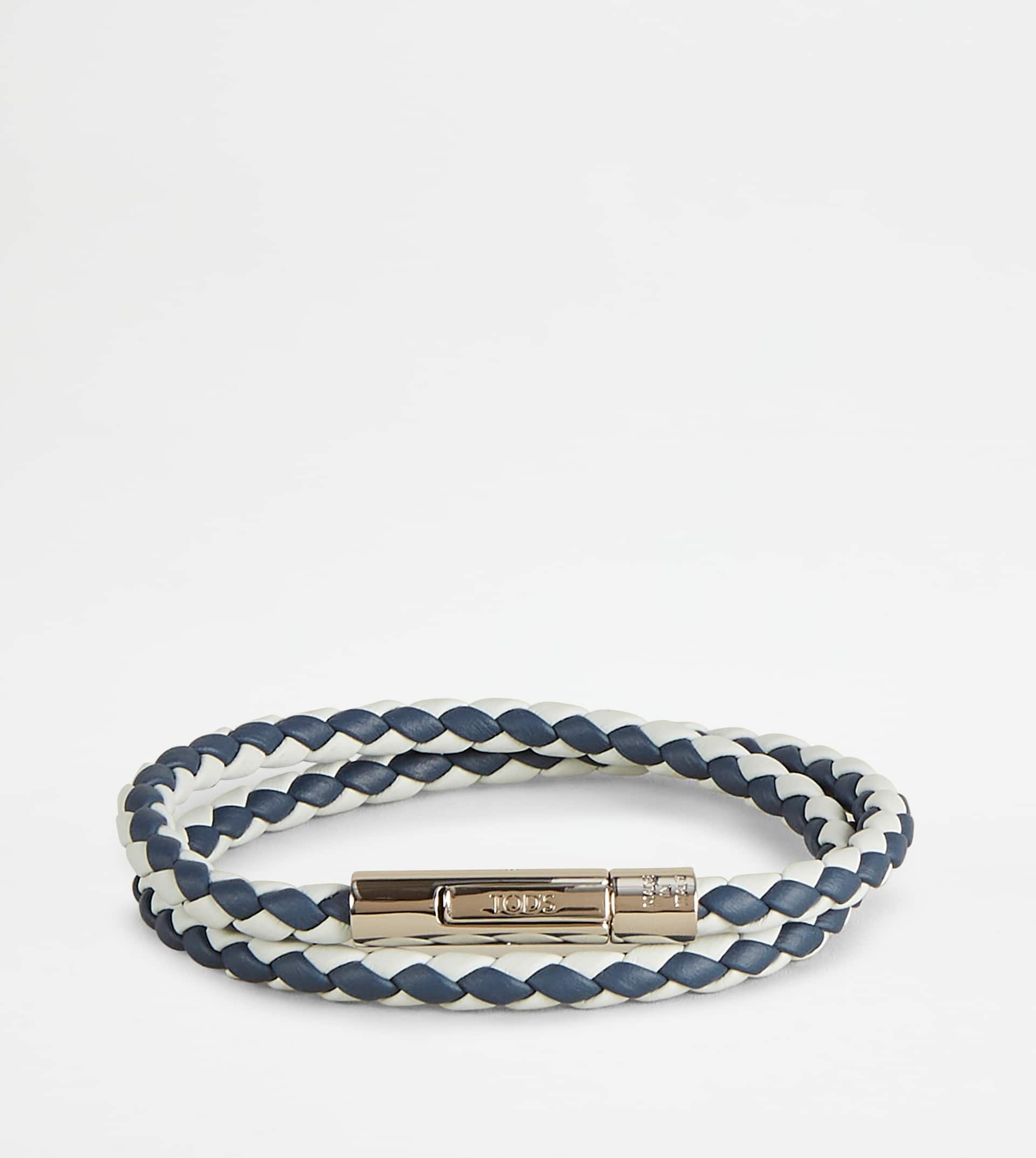 MYCOLORS BRACELET IN LEATHER - WHITE, BLUE - 1
