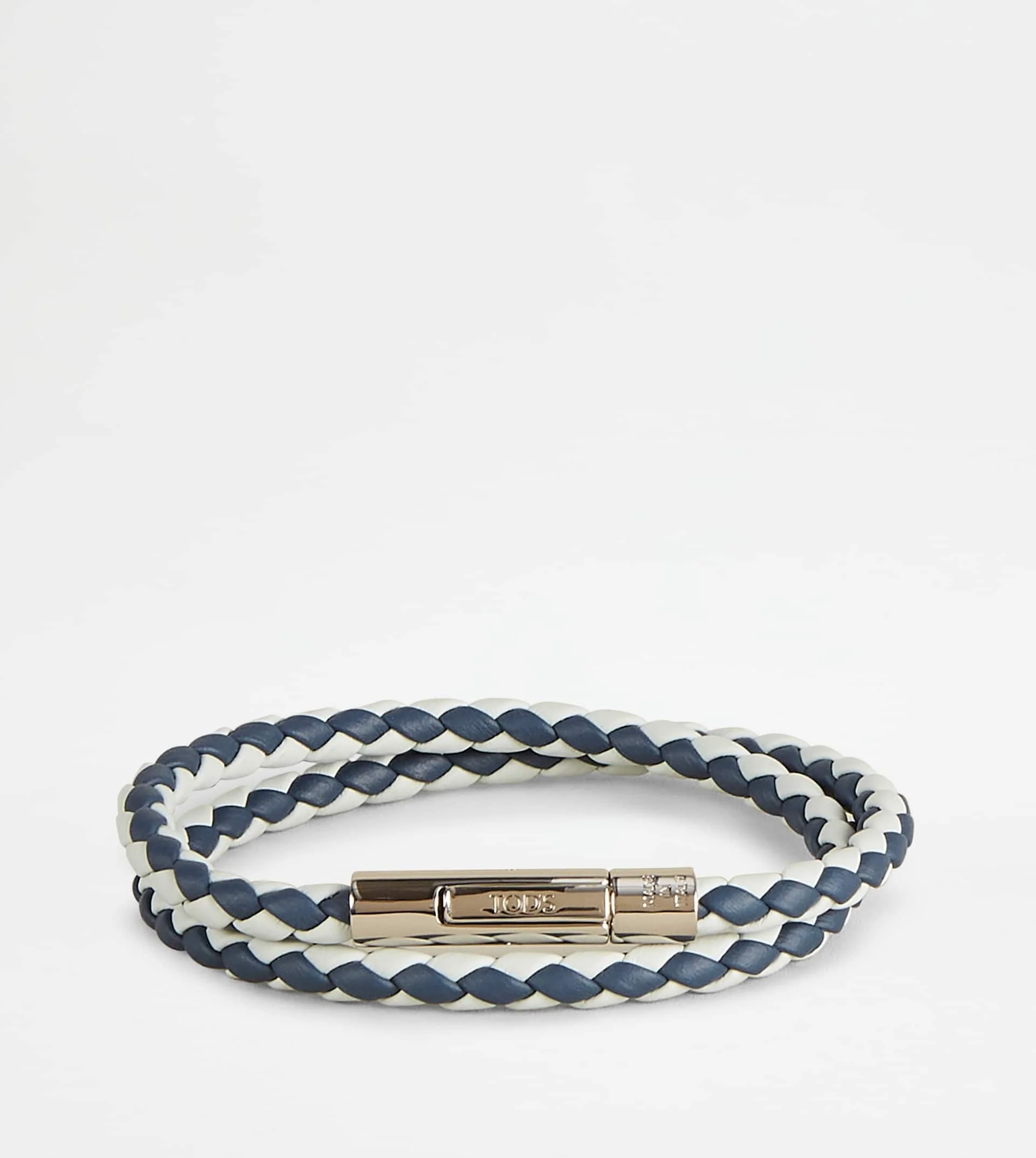 MYCOLORS BRACELET IN LEATHER - WHITE, BLUE - 1