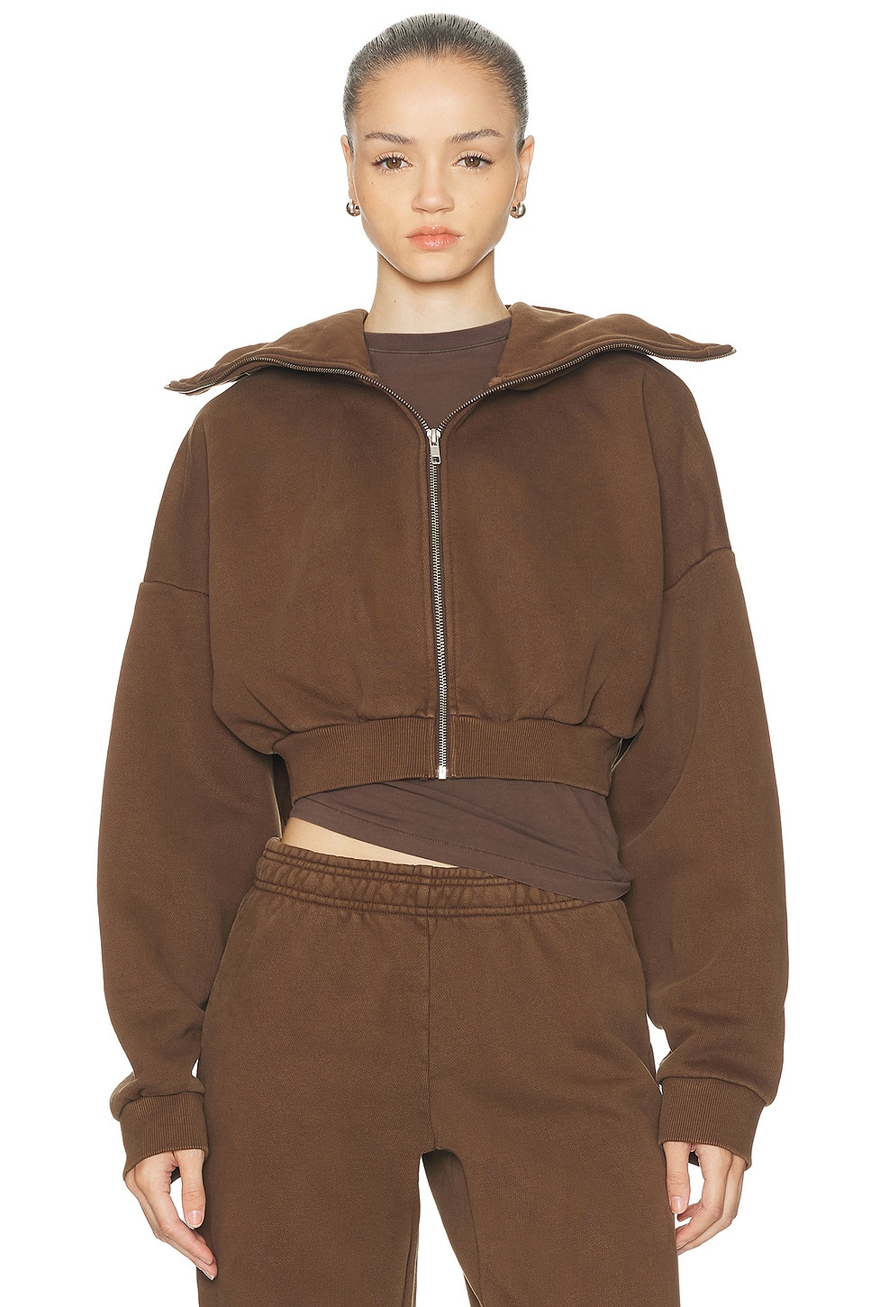Cropped Full Zip Jacket - 1