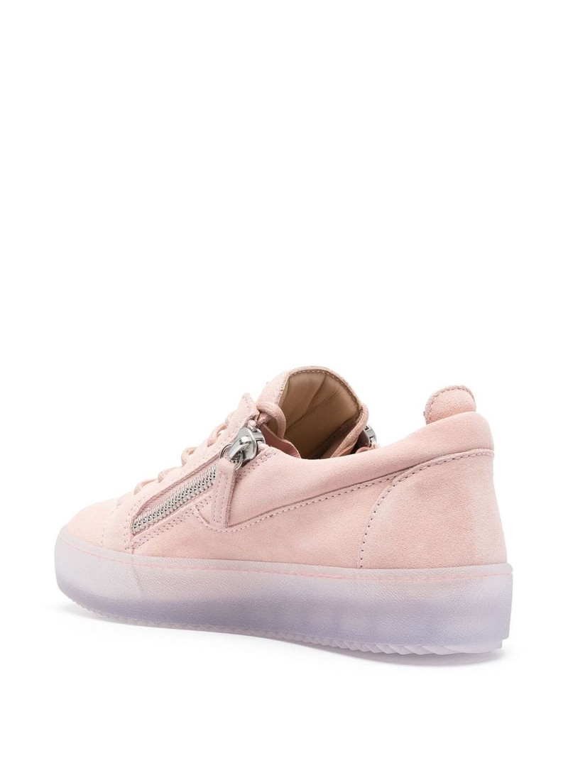 zip-detail leather low-top sneakers 3