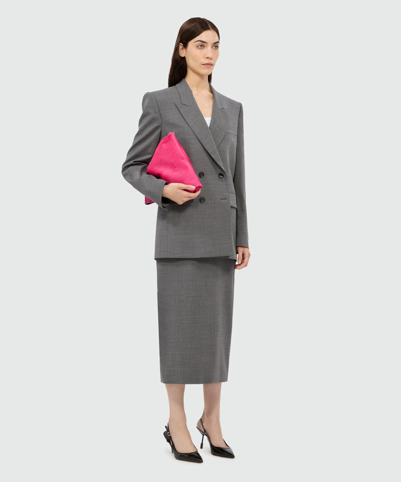 MSGM anthracite pencil skirt in cool wool with elastic band 4