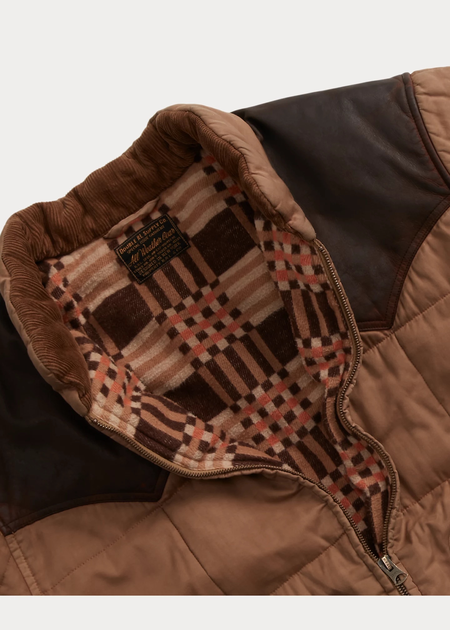 Leather-Yoke Quilted Oilcloth Jacket - 3