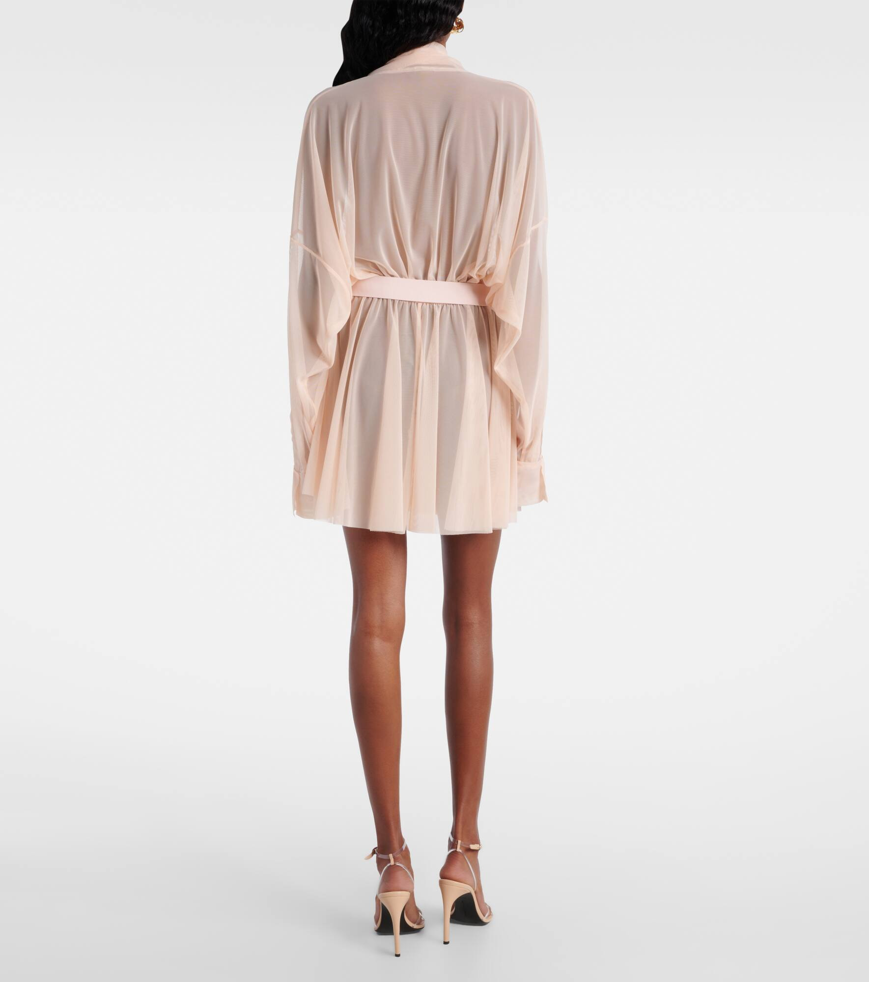 Tie-neck chiffon minidress - 3