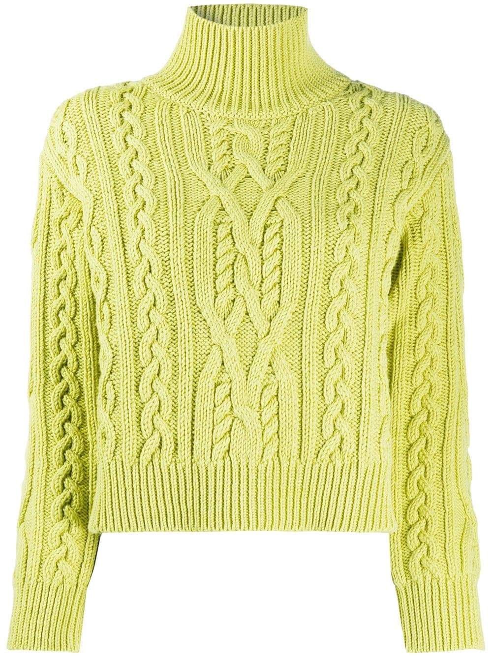 cable-knit roll-neck jumper  - 1