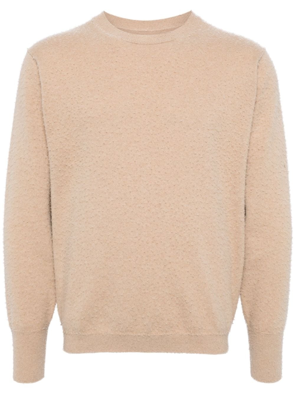 logo-stitched piled-finish jumper - 1