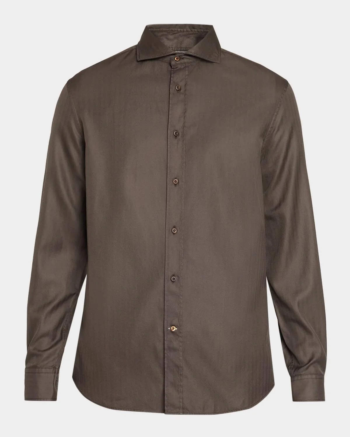 Men's Cotton Chevron Button-Front Shirt - 1