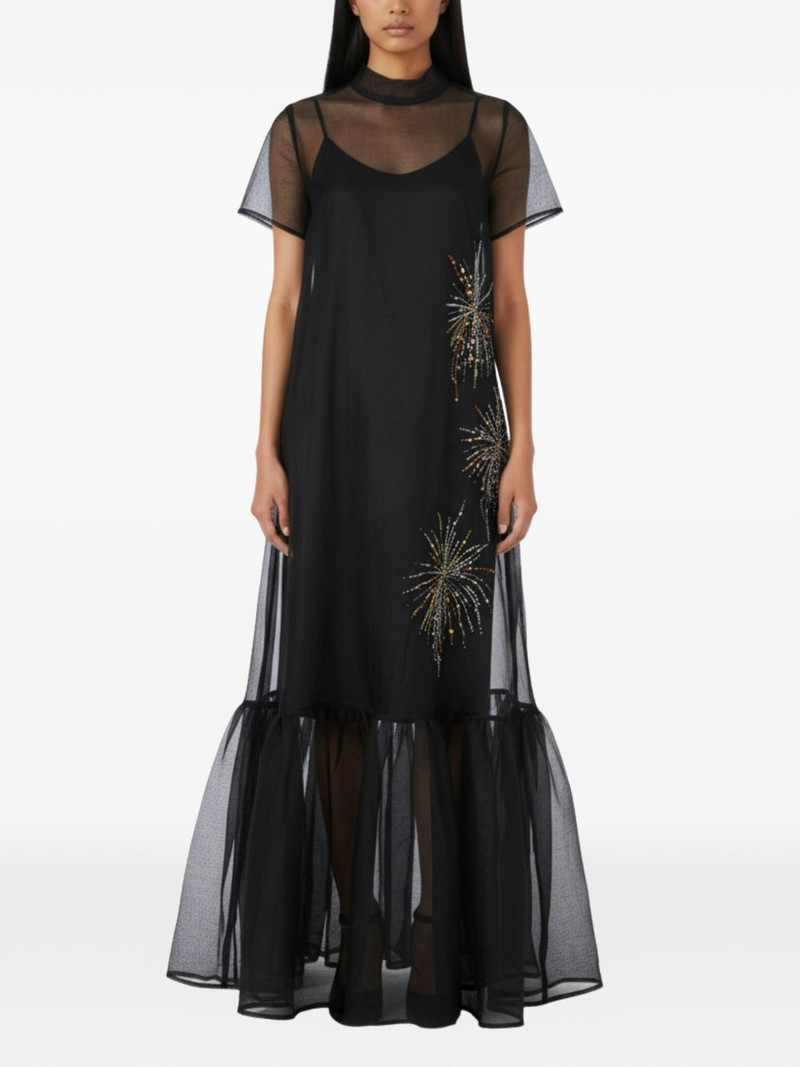 STAUD Calluna embellished-detail ruffled maxi dress outlook