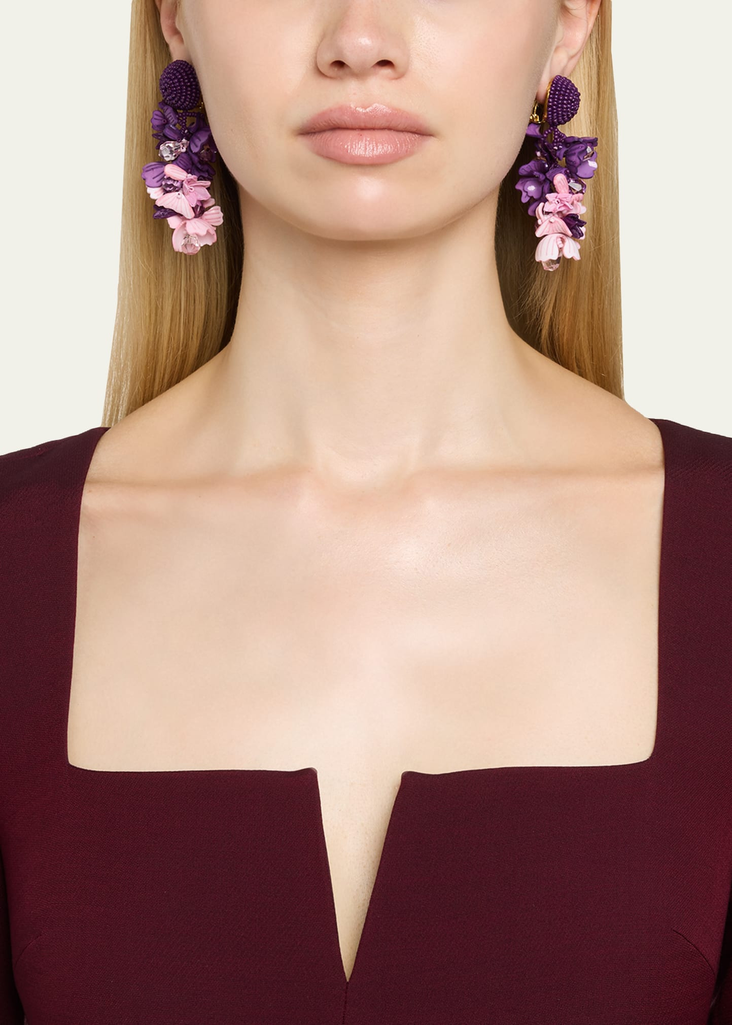 Plexy and Raffia Flowers Earrings - 2