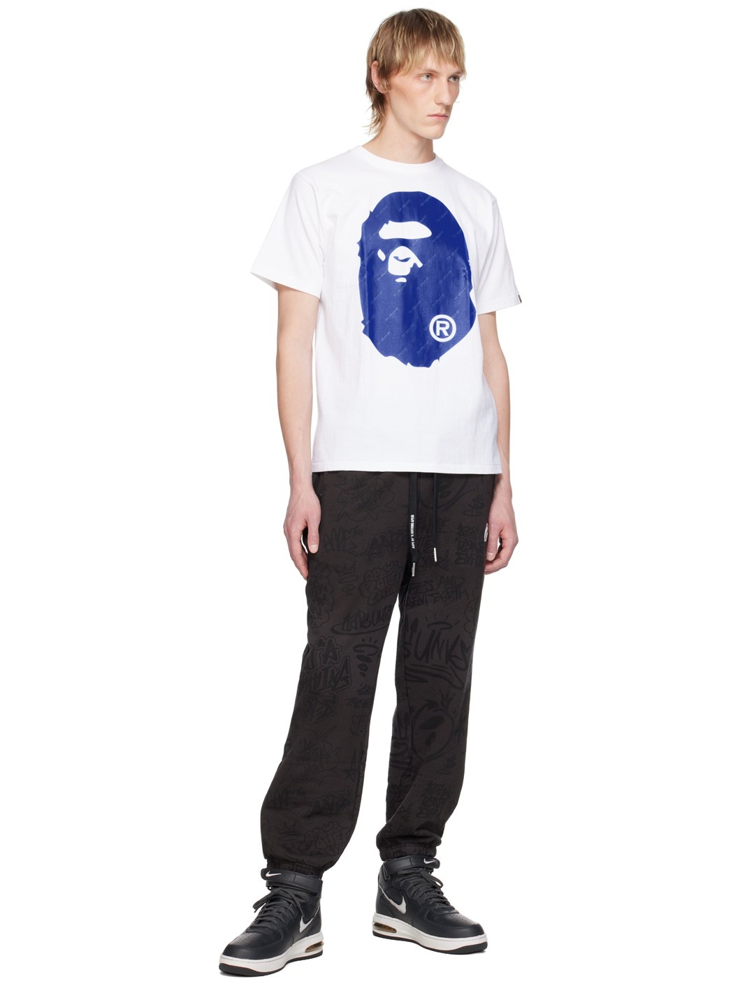 White Hexagram Big Ape Head T-Shirt - 4