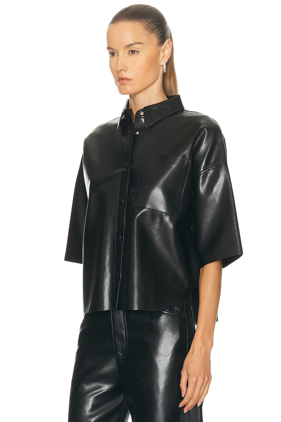 Frances Cropped Cape Button Up - 2