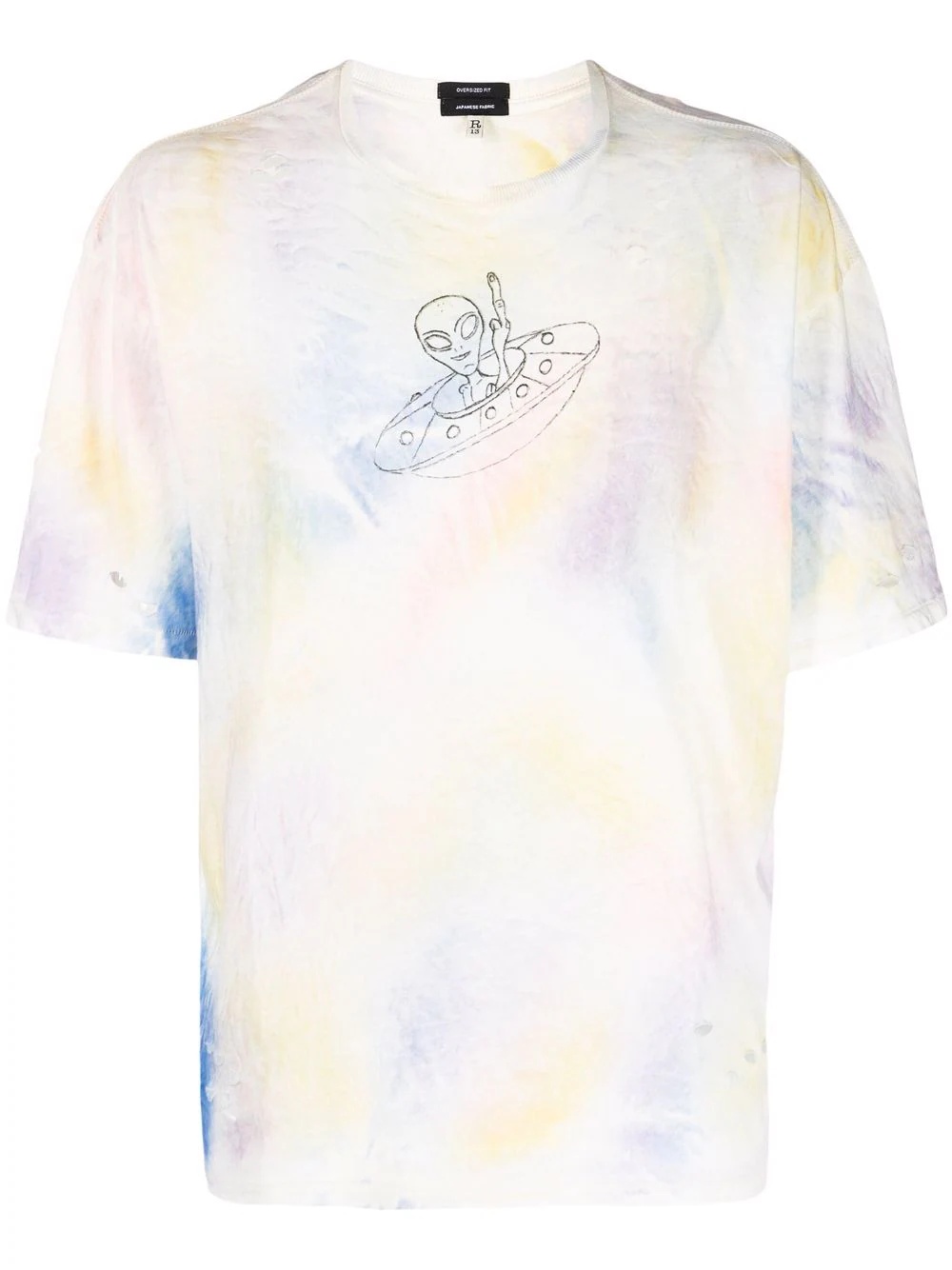 distressed tie dye T-shirt - 1