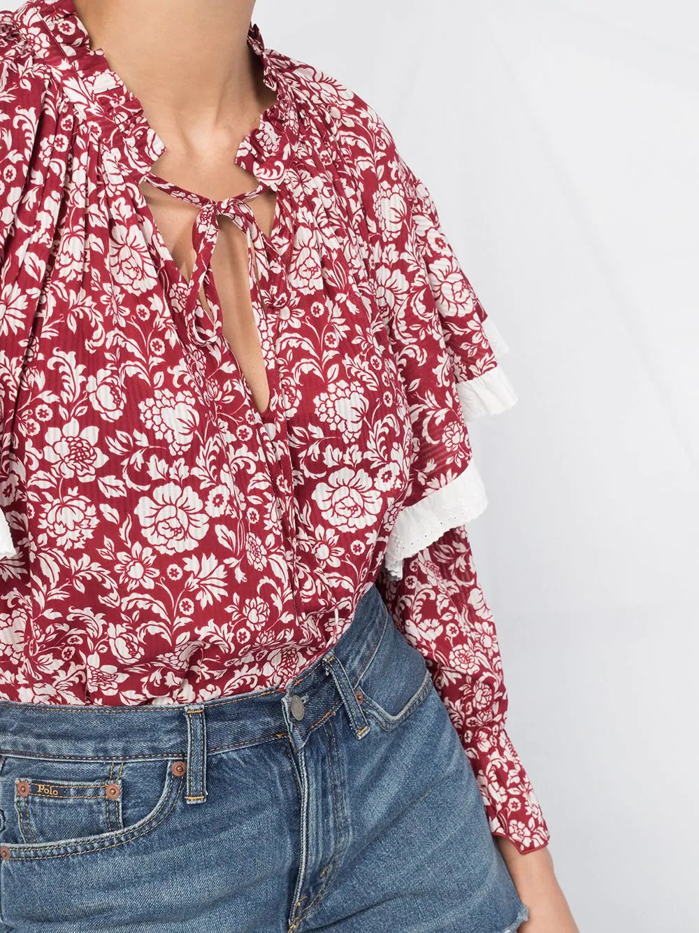 floral ruffle blouse - 5