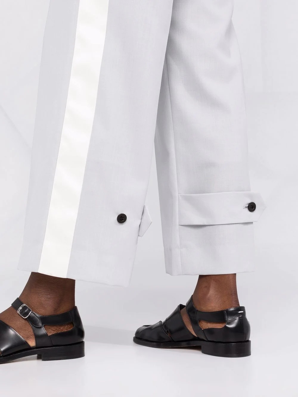 side-stripe straight-leg trousers - 3