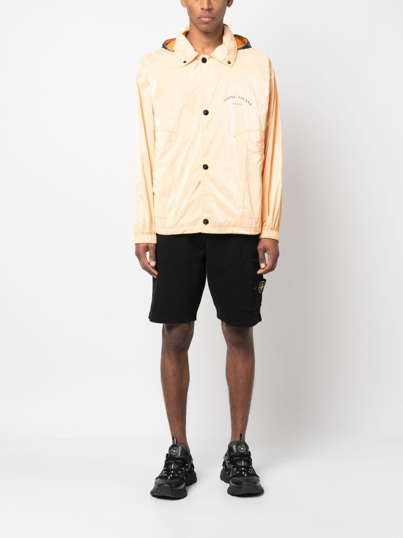 Stone Island side logo-patch elasticated-waistband shorts outlook